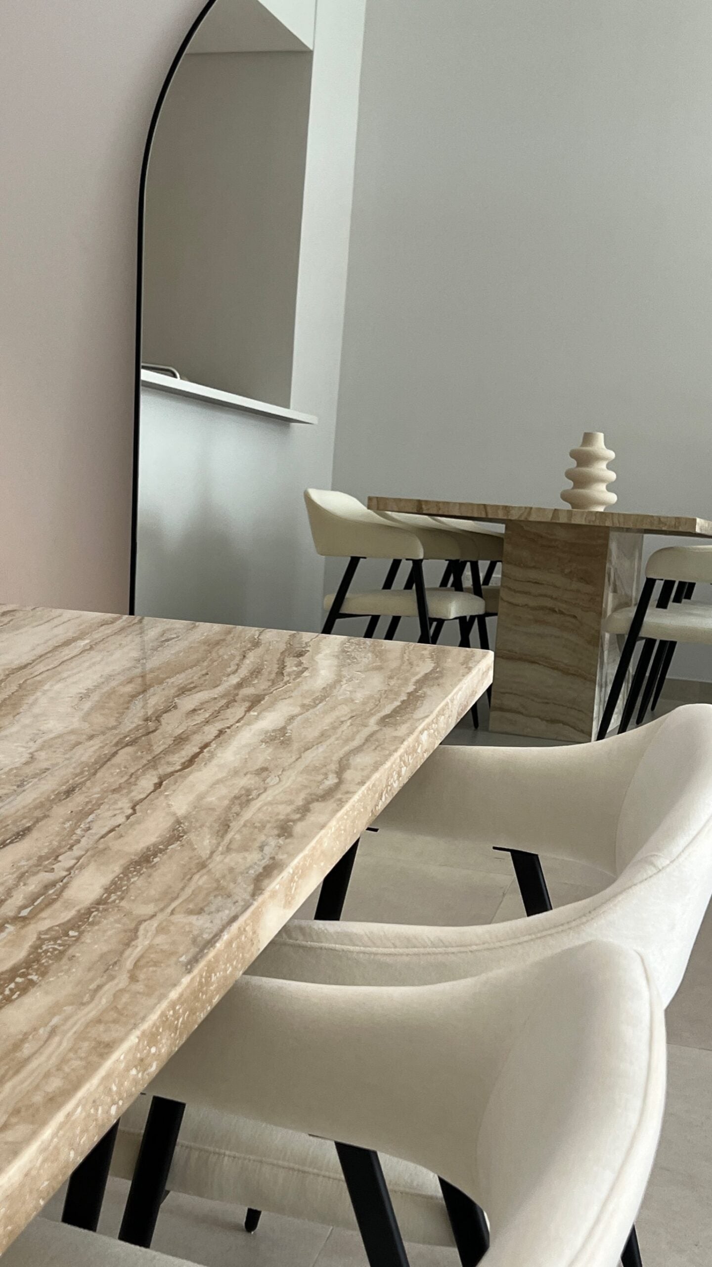 Penelope Travertine Dining Table