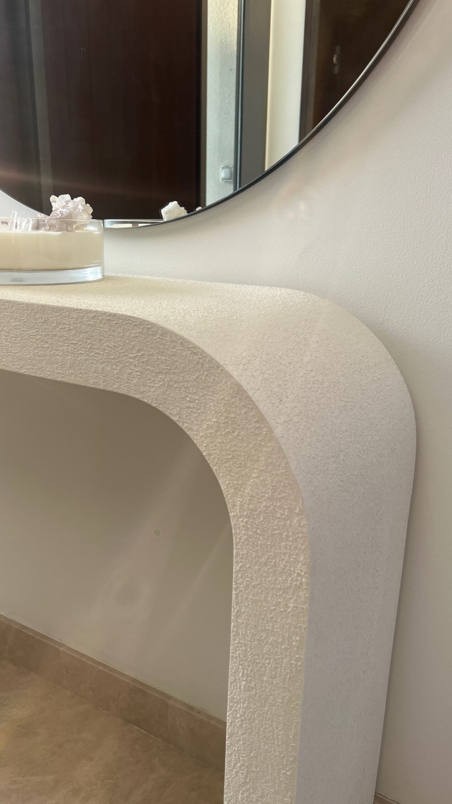 Vivienne Textured Paint Curve Console Table