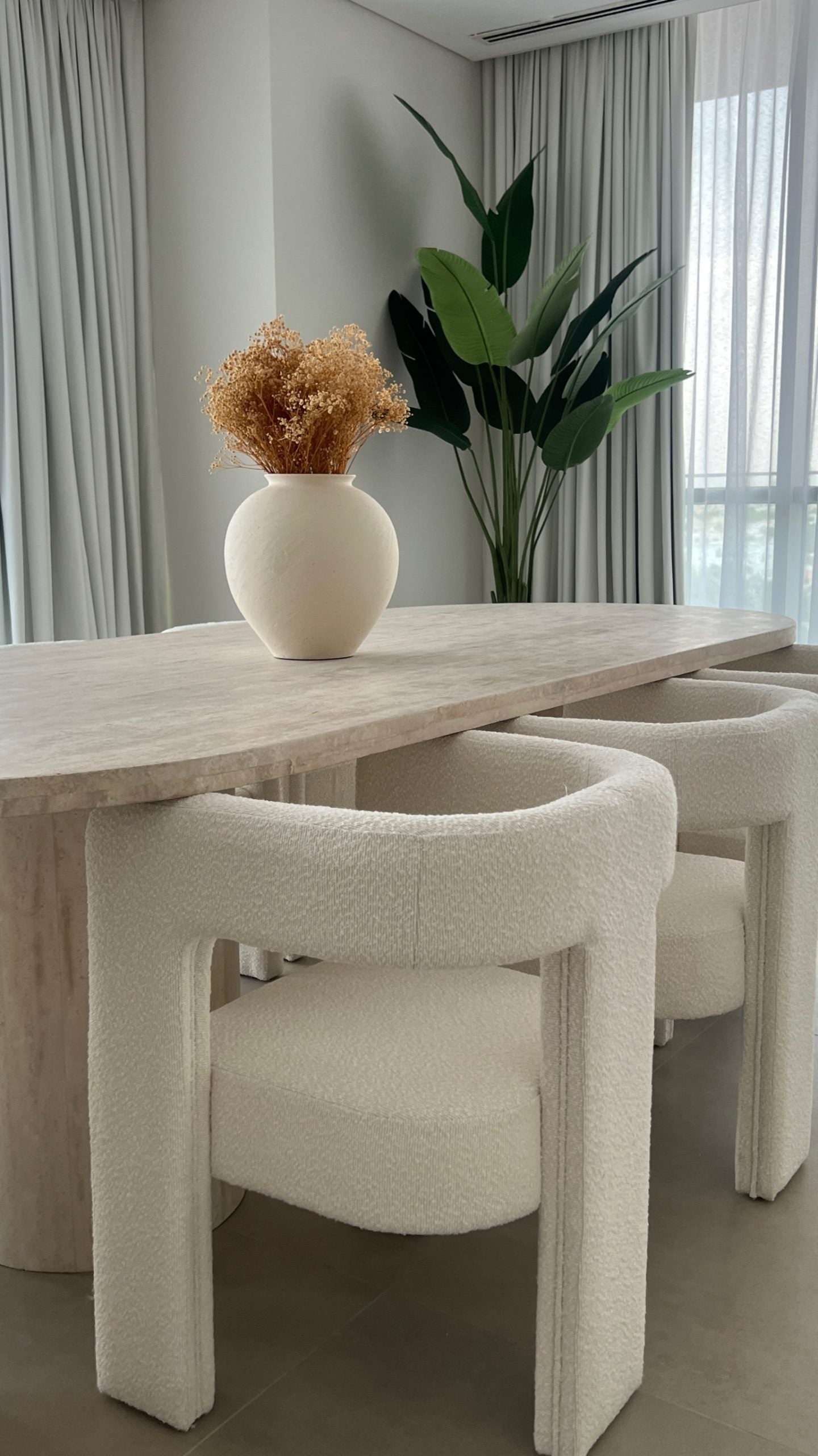 Nikita Travertine Dining Table