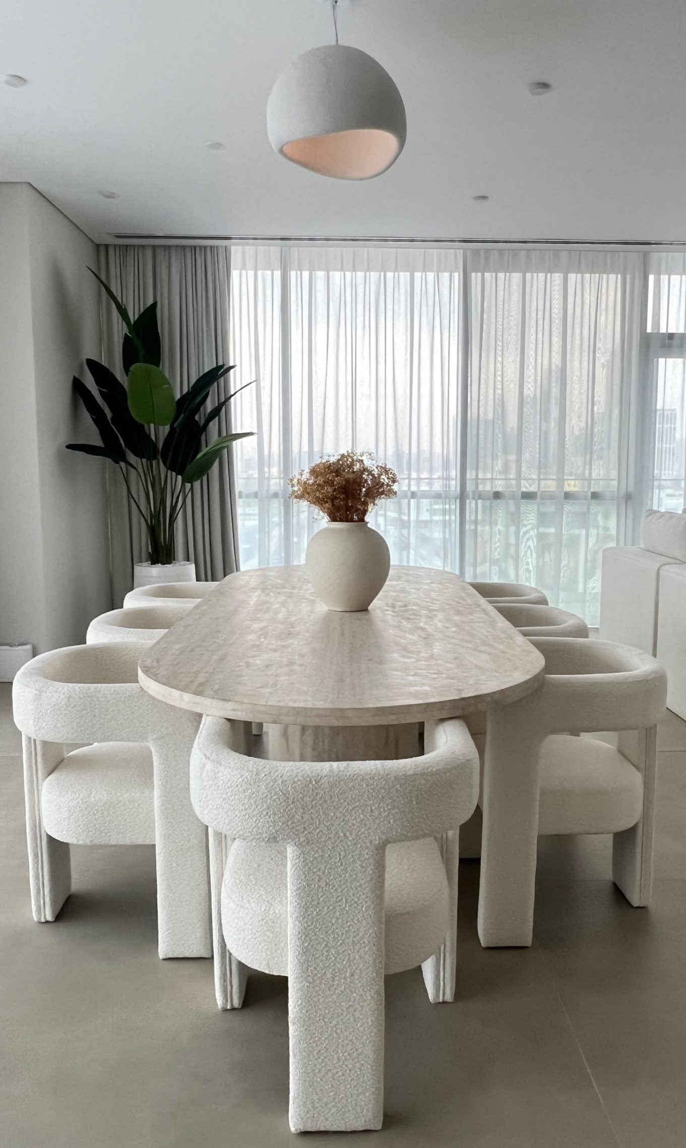 Nikita Travertine Dining Table