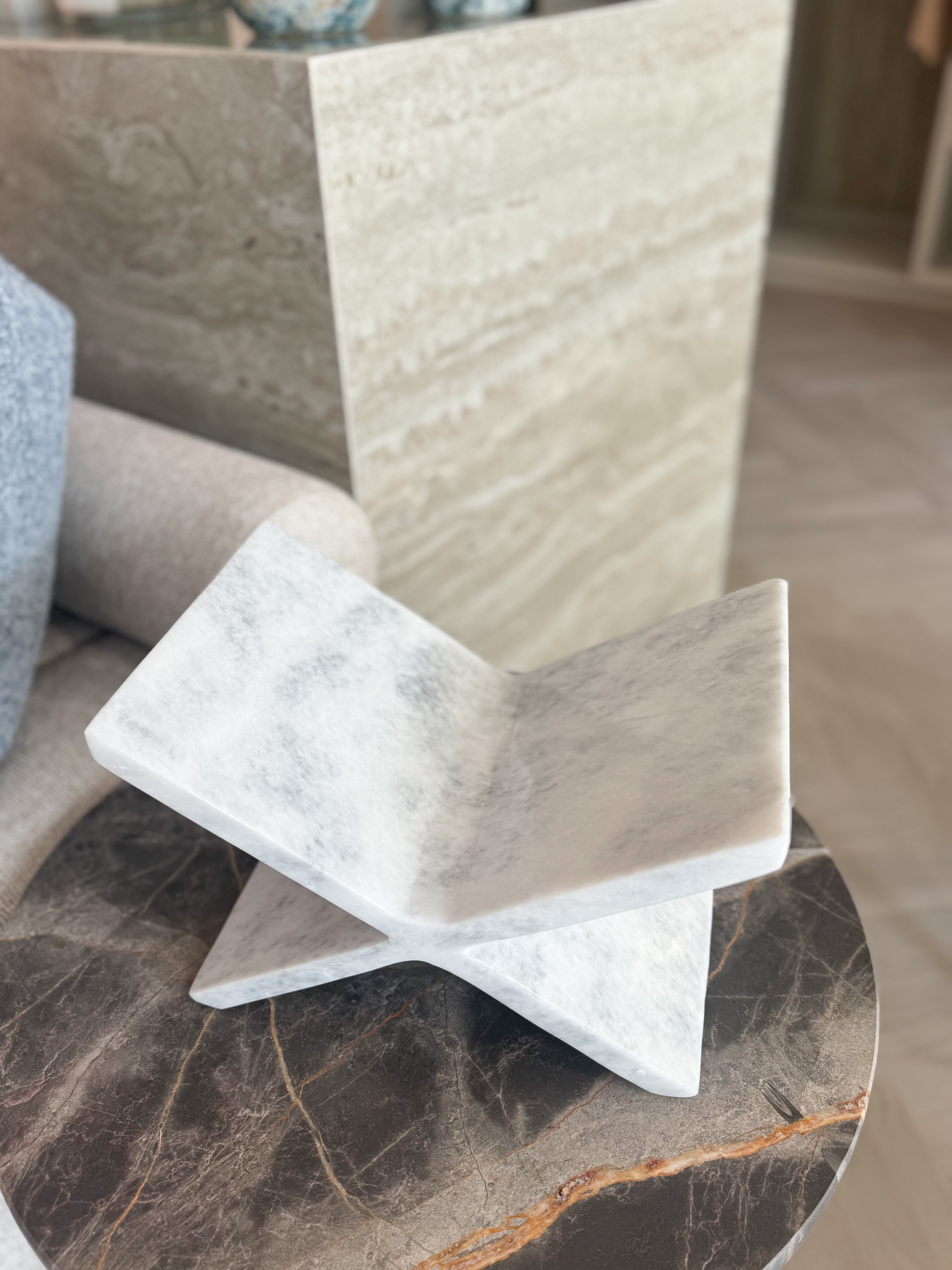 Aria White Marble Book Stand