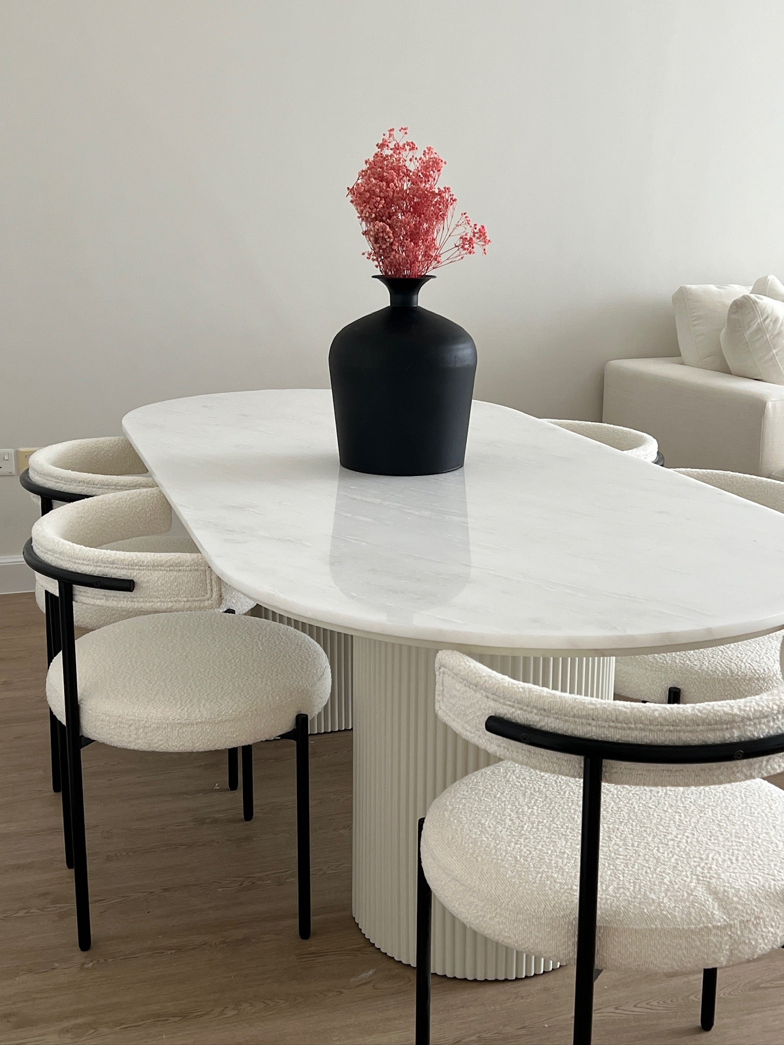 Sada Royal Jade Marble White Dining Table
