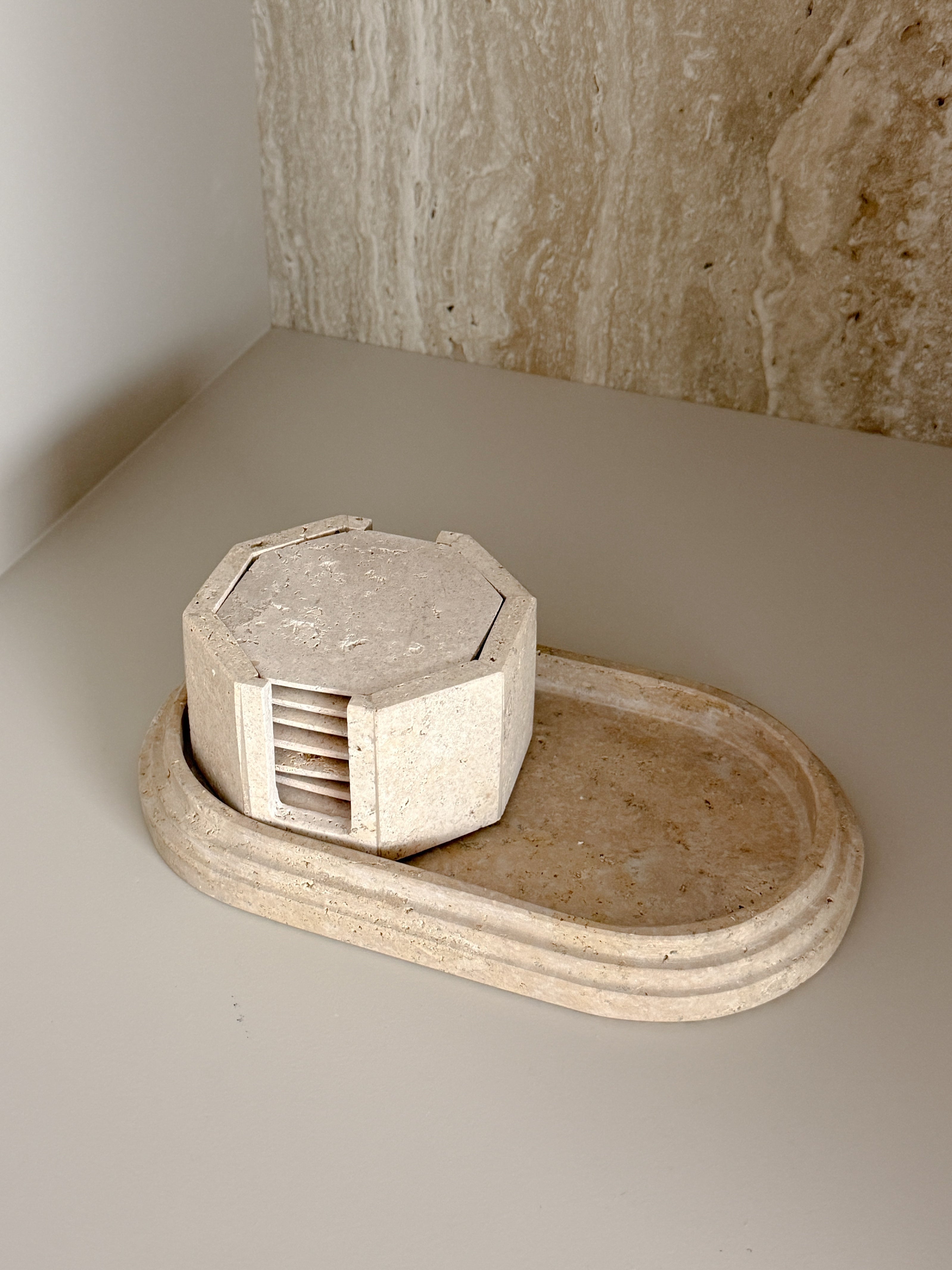Travertine Octagon Coasters
