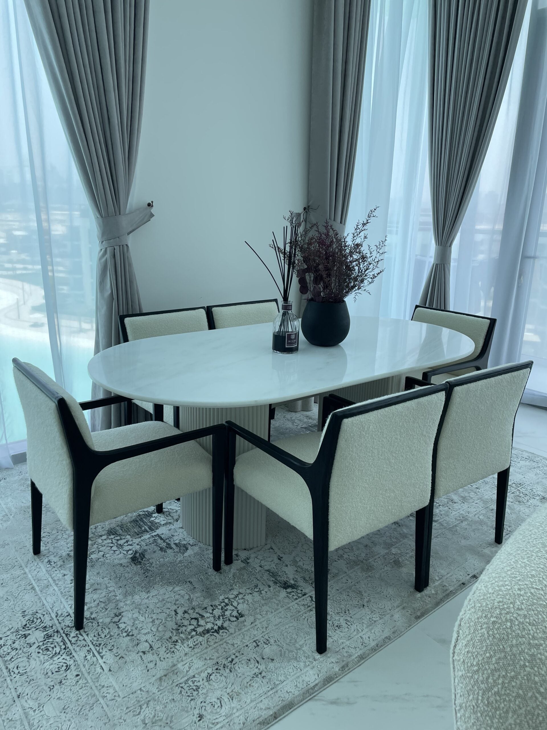 Sada Royal Jade Marble White Dining Table