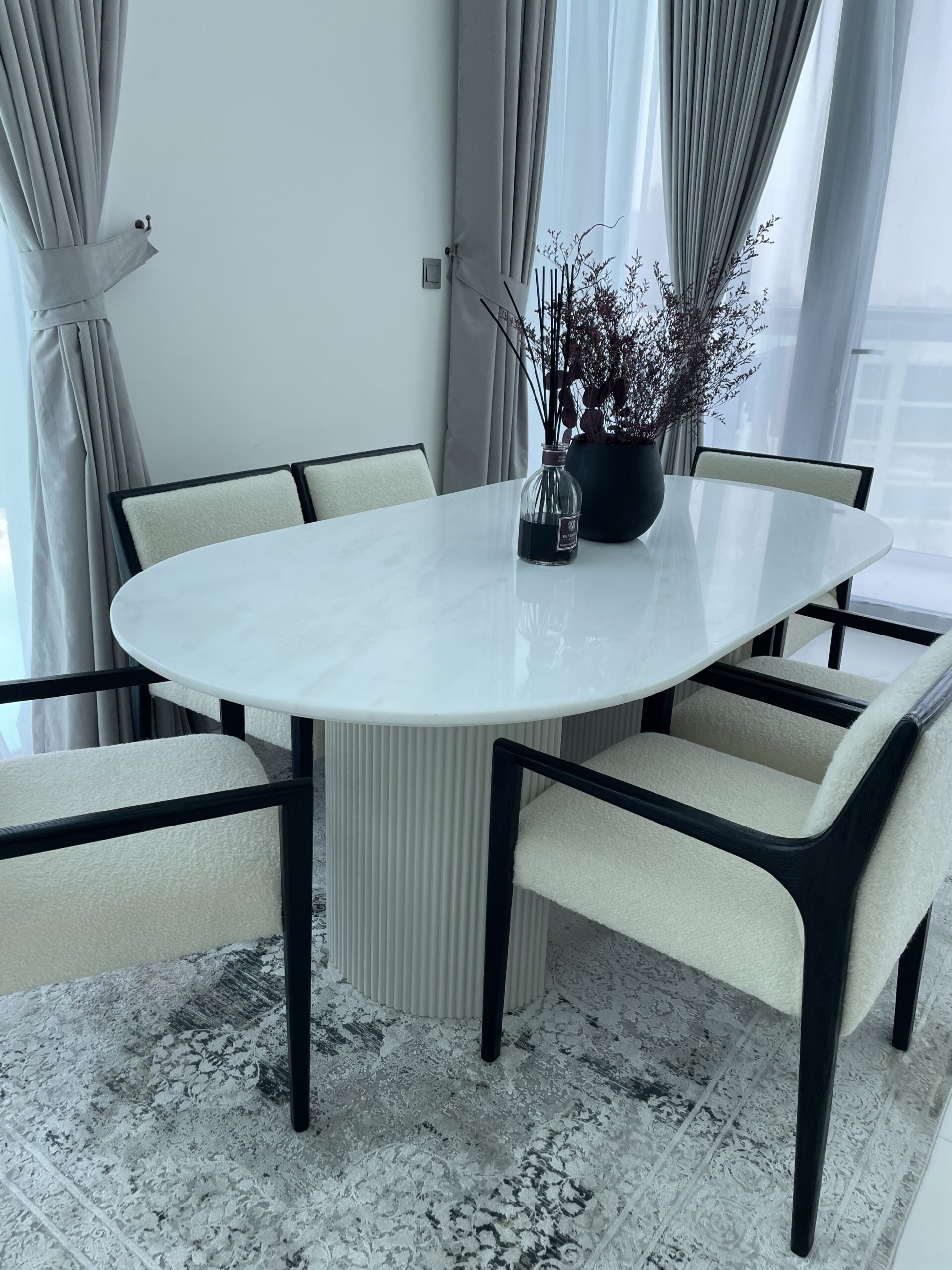 Sada Royal Jade Marble White Dining Table