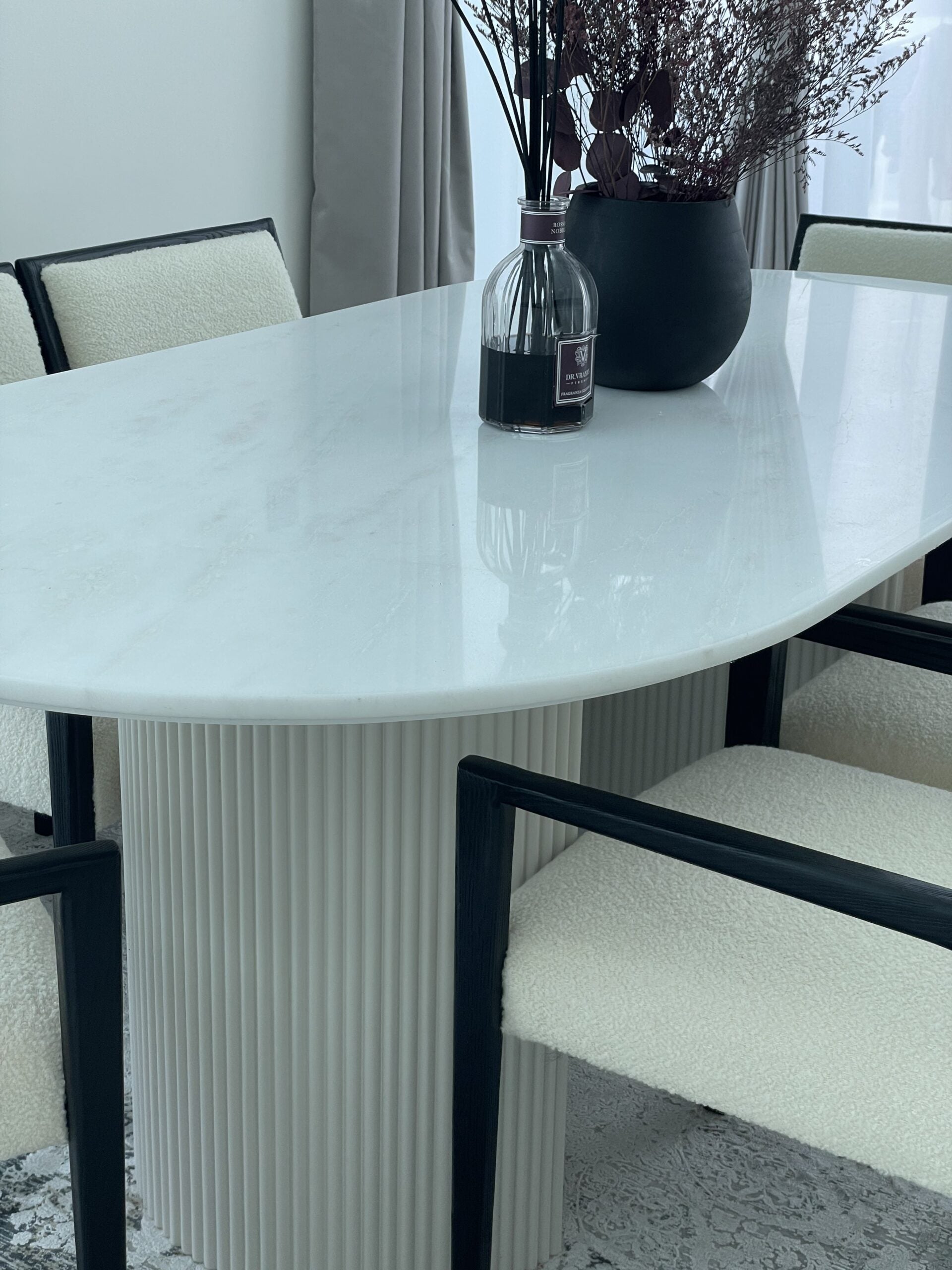 Sada Royal Jade Marble White Dining Table