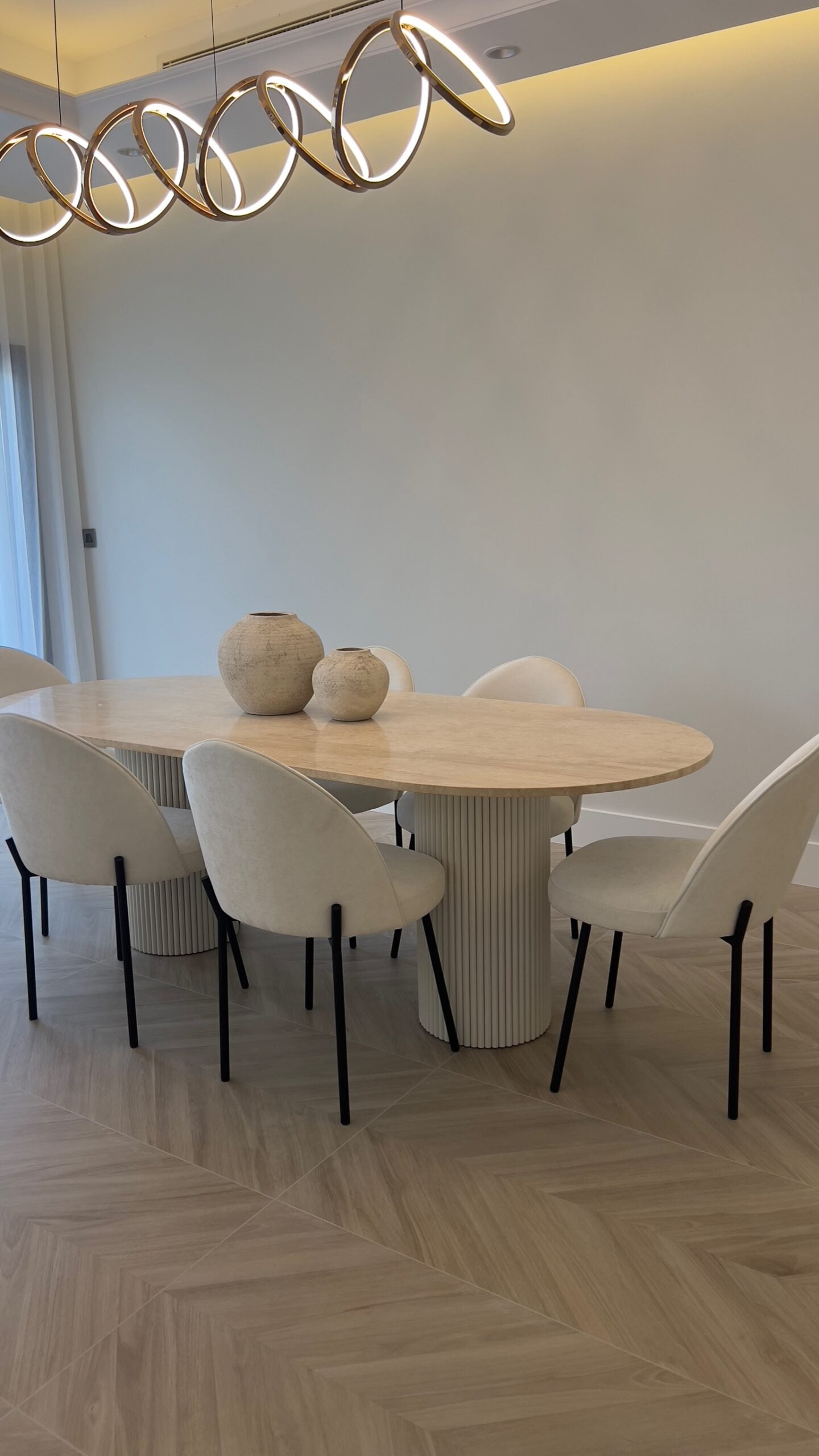 Raya Travertine Dining Table