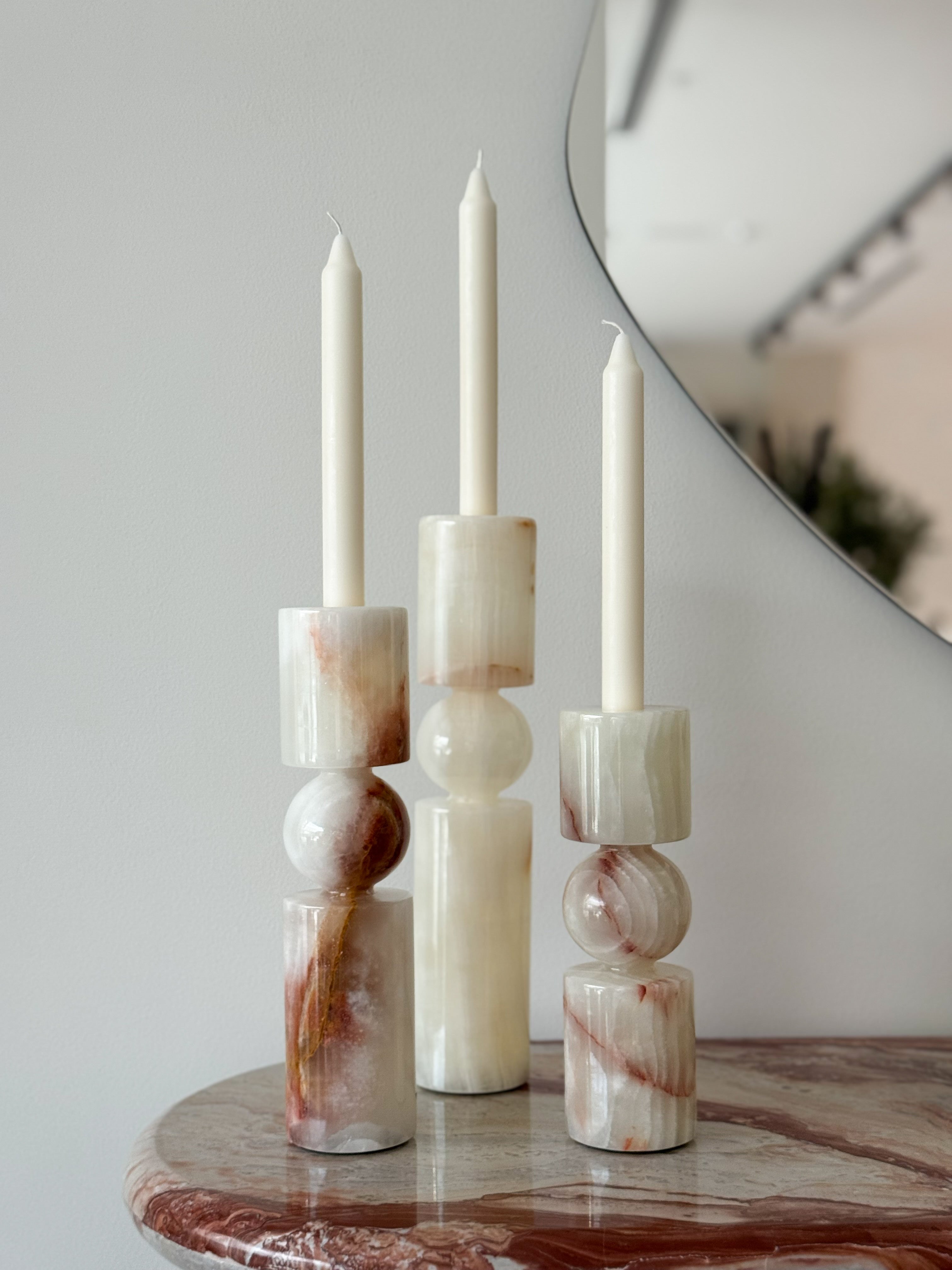 Sophie Stacked Onyx Candle Holders