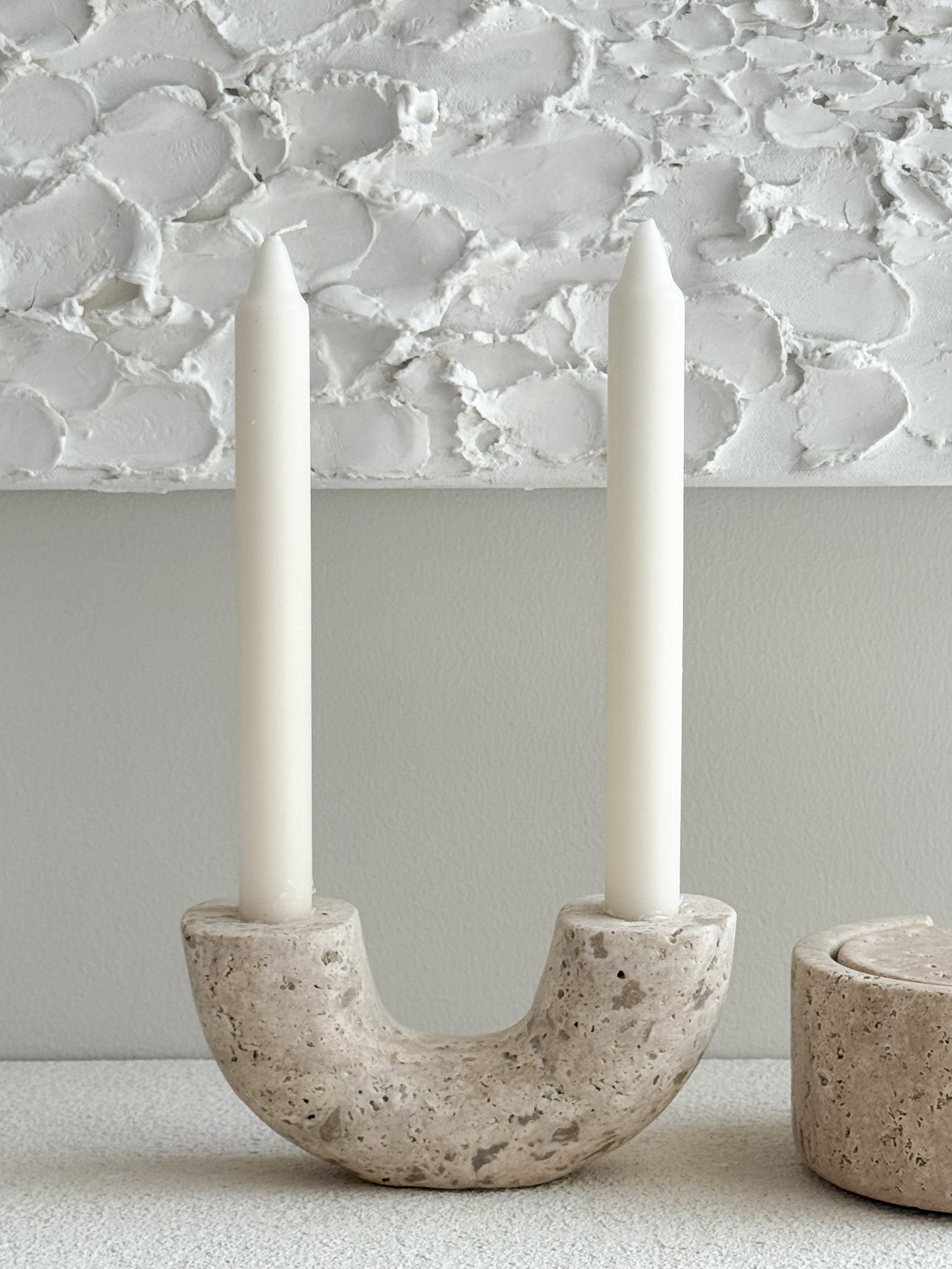 Kayla Travertine Candle Holder