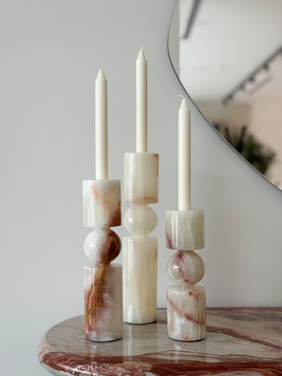 Sophie Stacked Onyx Candle Holders - PalmLiving Dubai