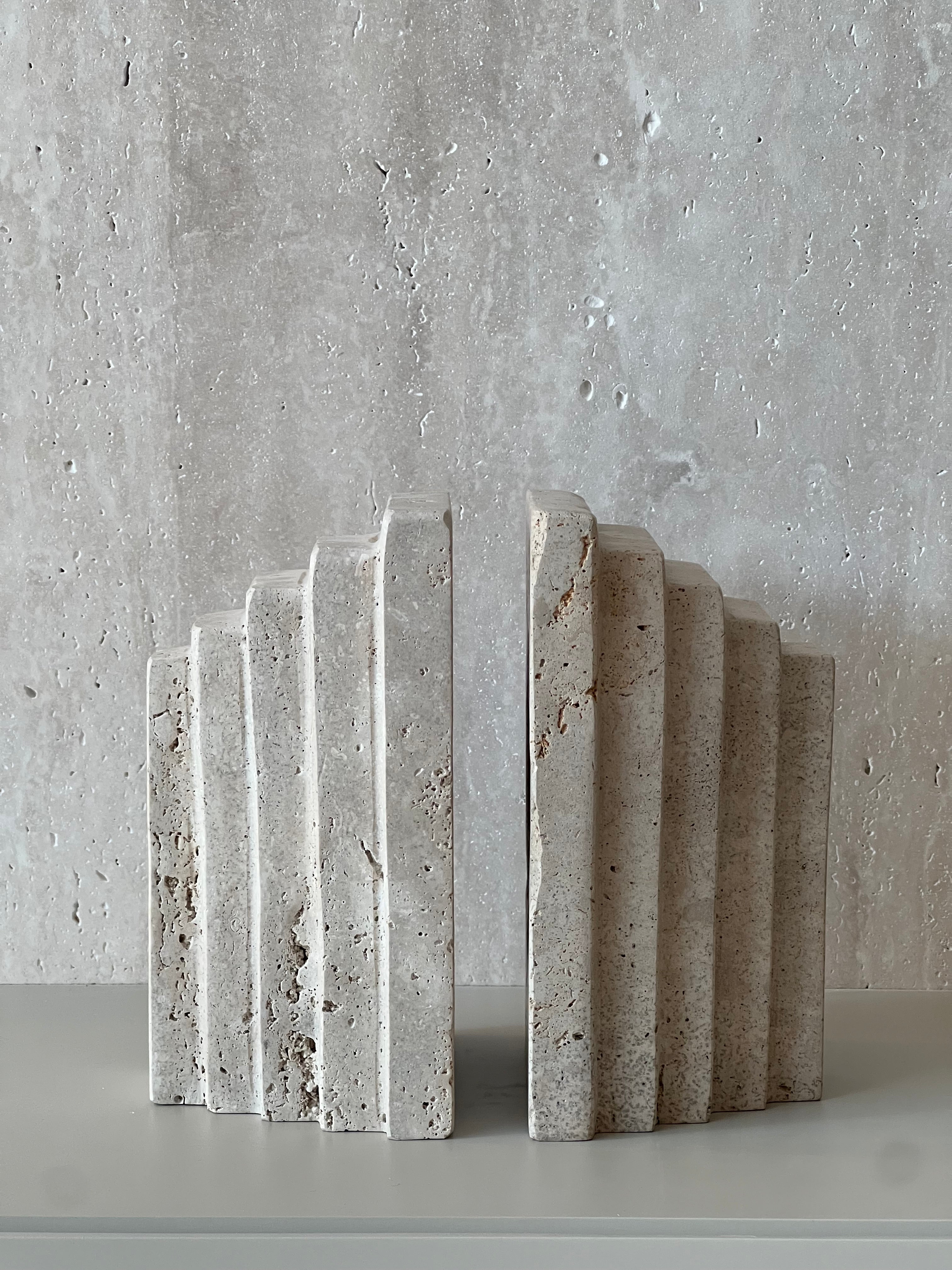 Penny Travertine Bookends