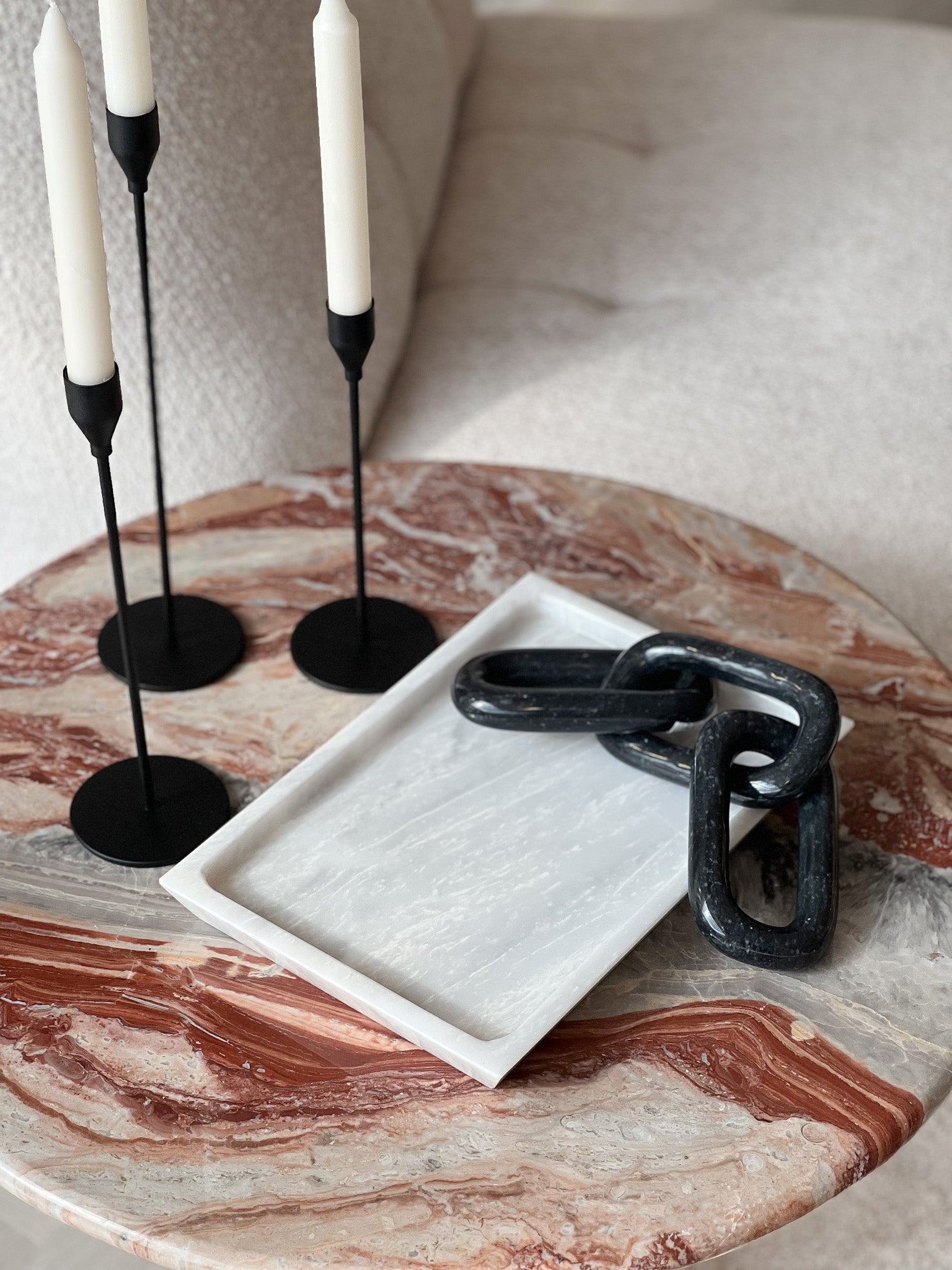 Angelica Rectangle Marble Tray