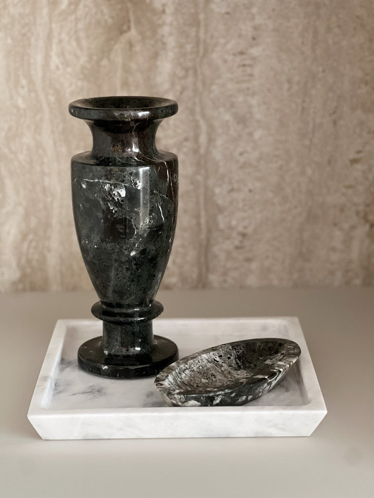 Mika Black Marble Vase