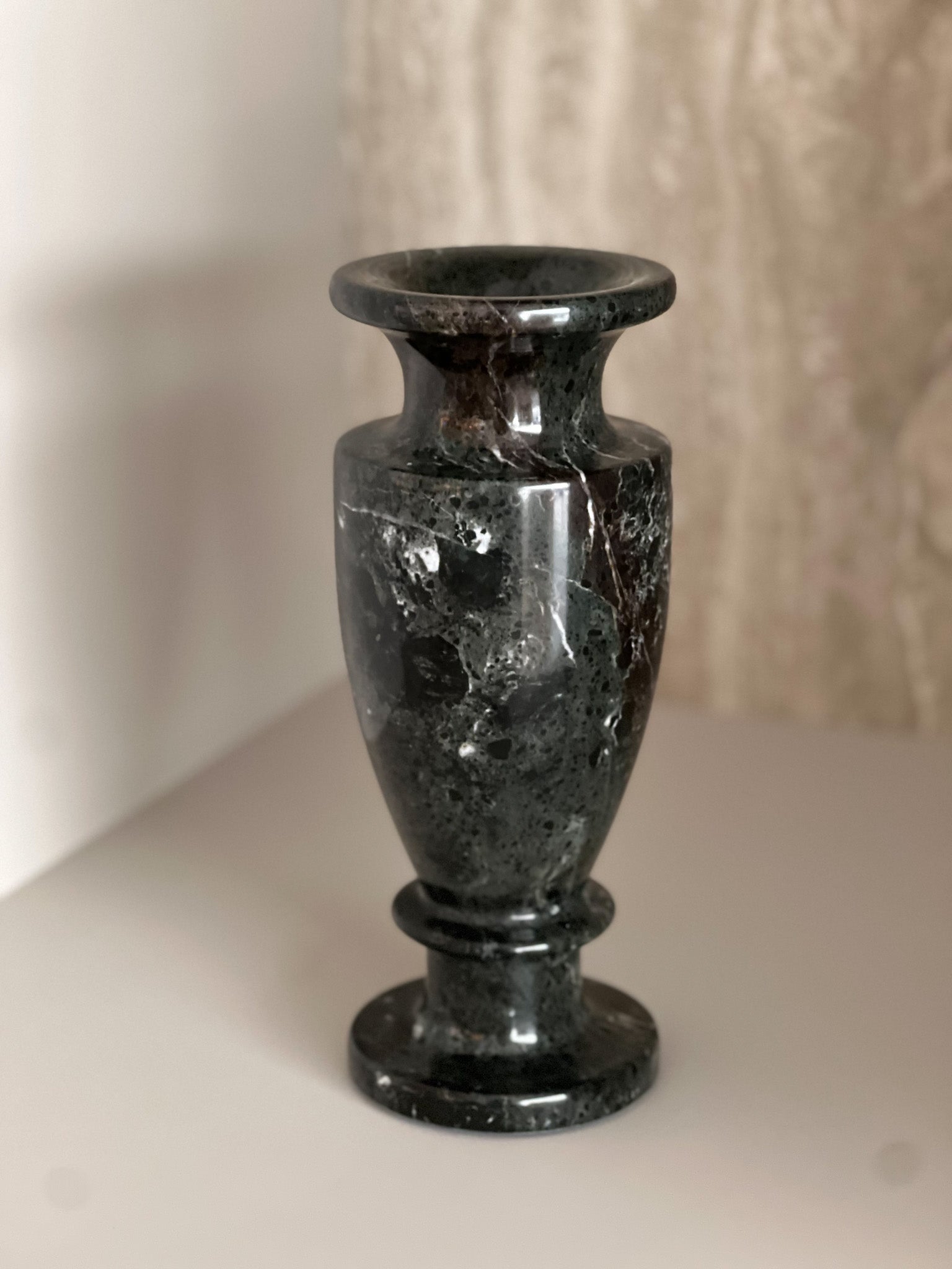 Mika Black Marble Vase