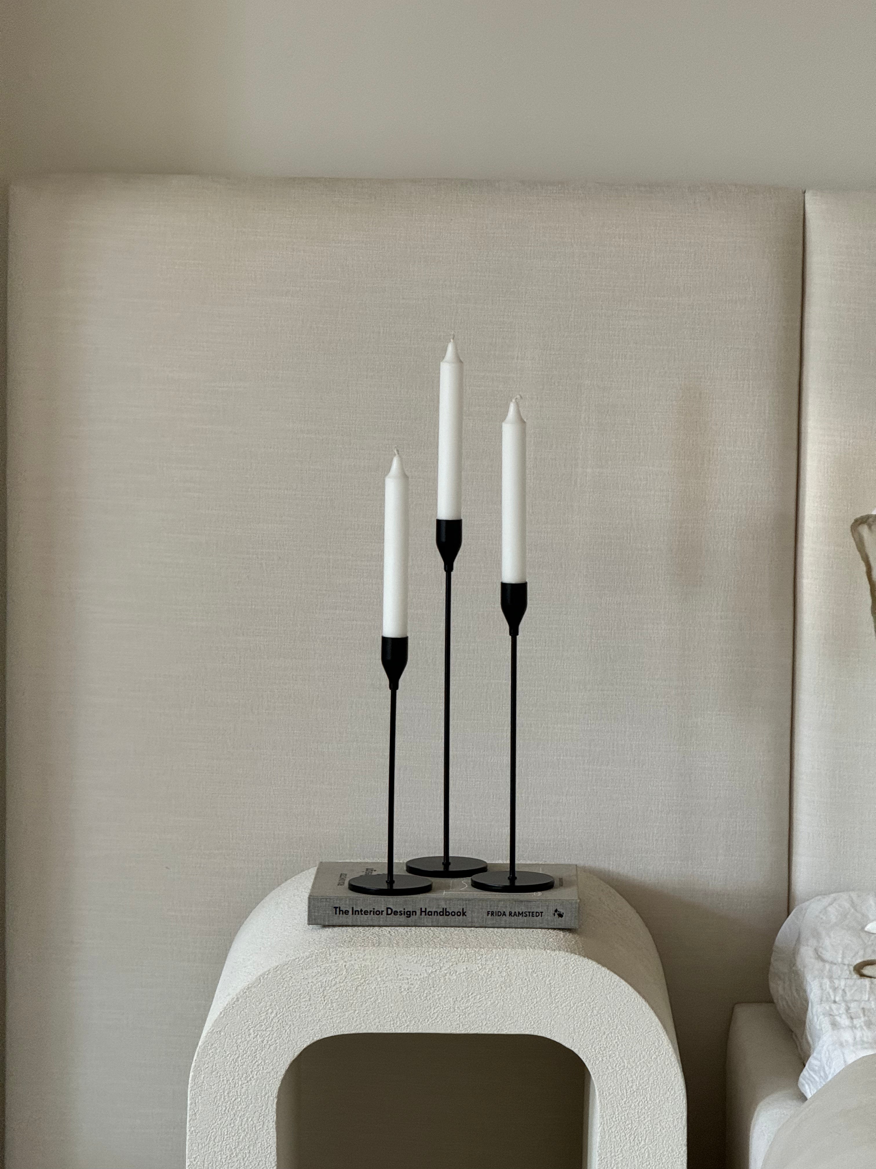 Ava Black Candlestick Set Of 3