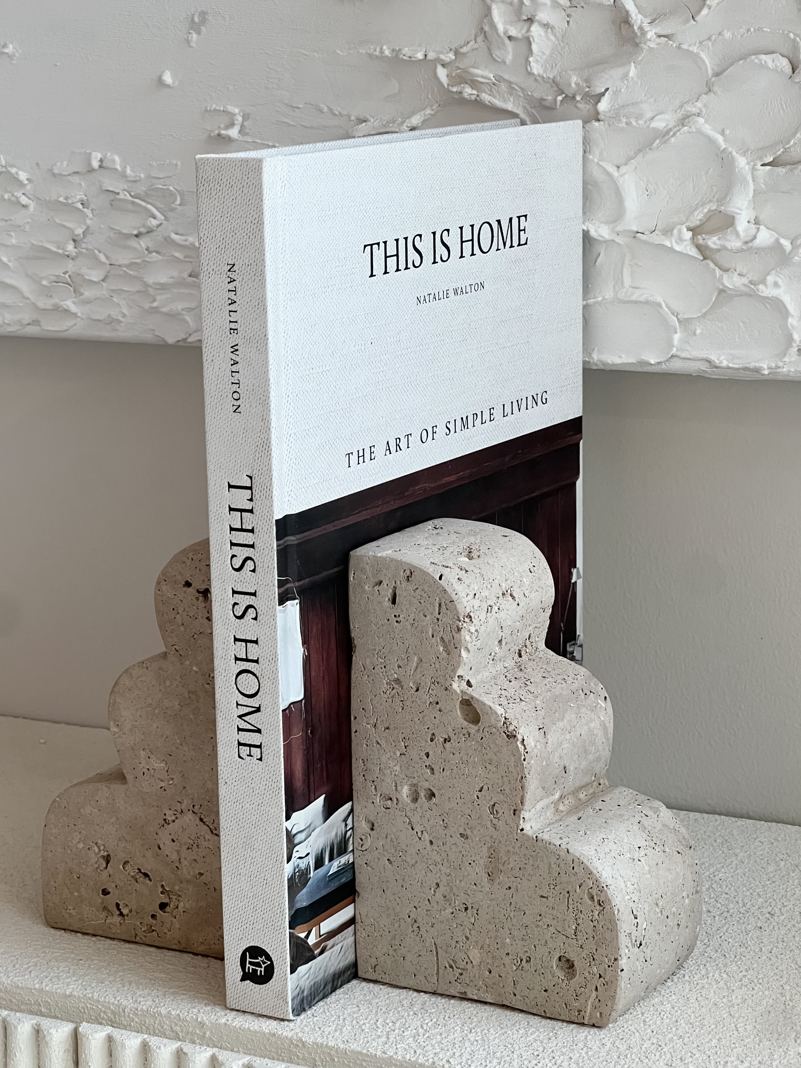 Cove Travertine Bookends