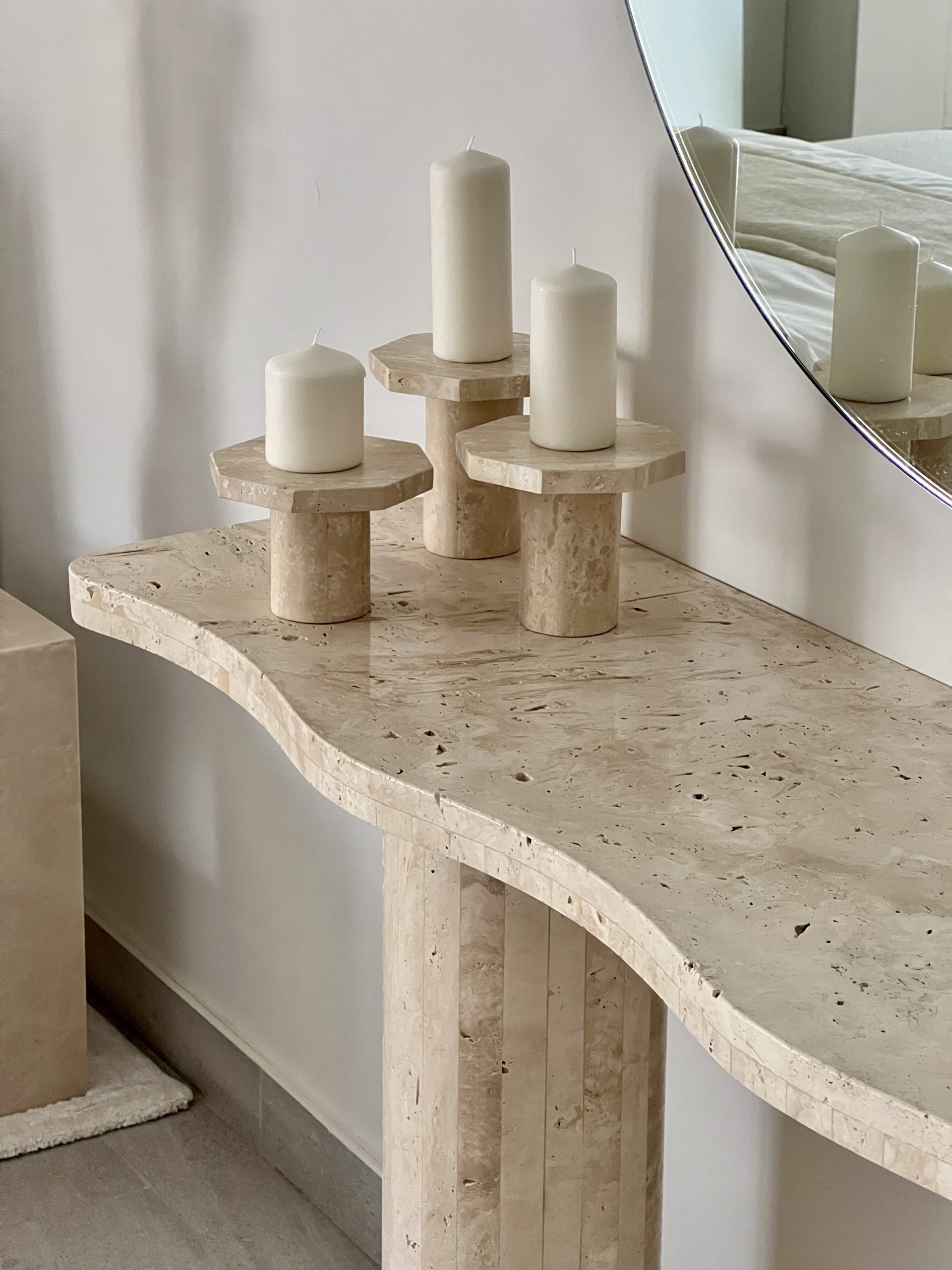 Afia Travertine Console Table