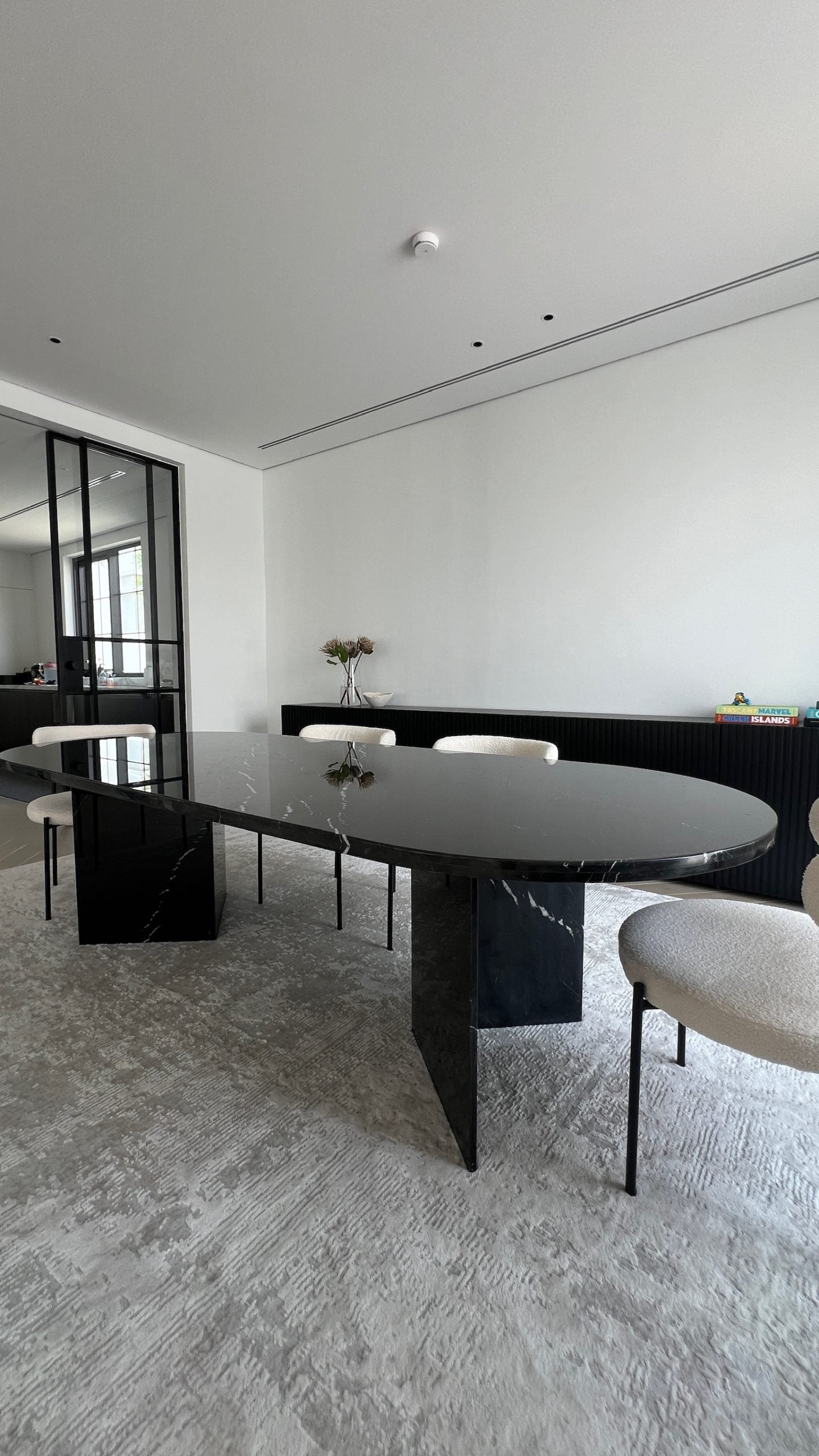 Audrey Black Marquina Marble Dining Table