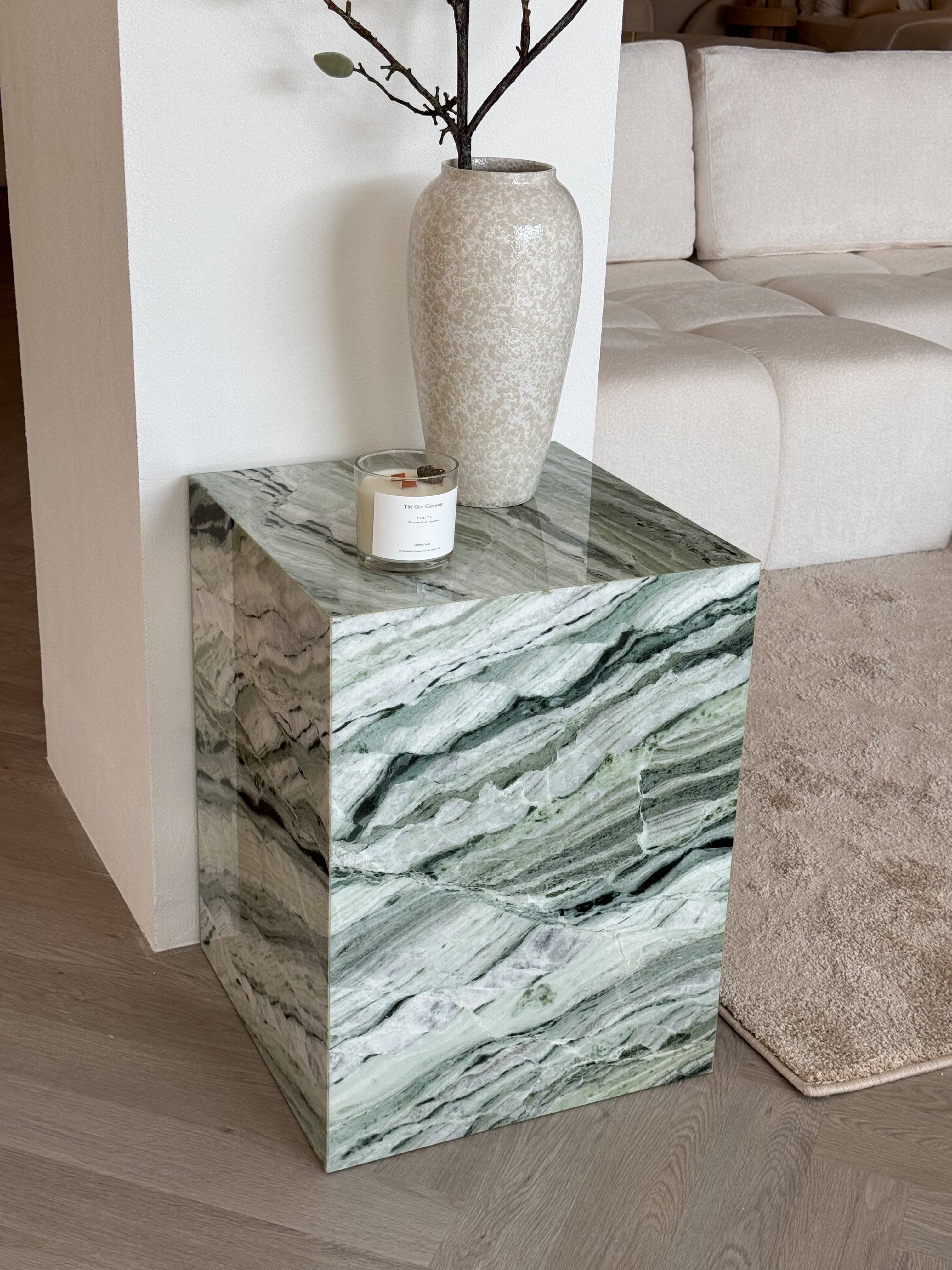 Zoe Green Marble Plinth