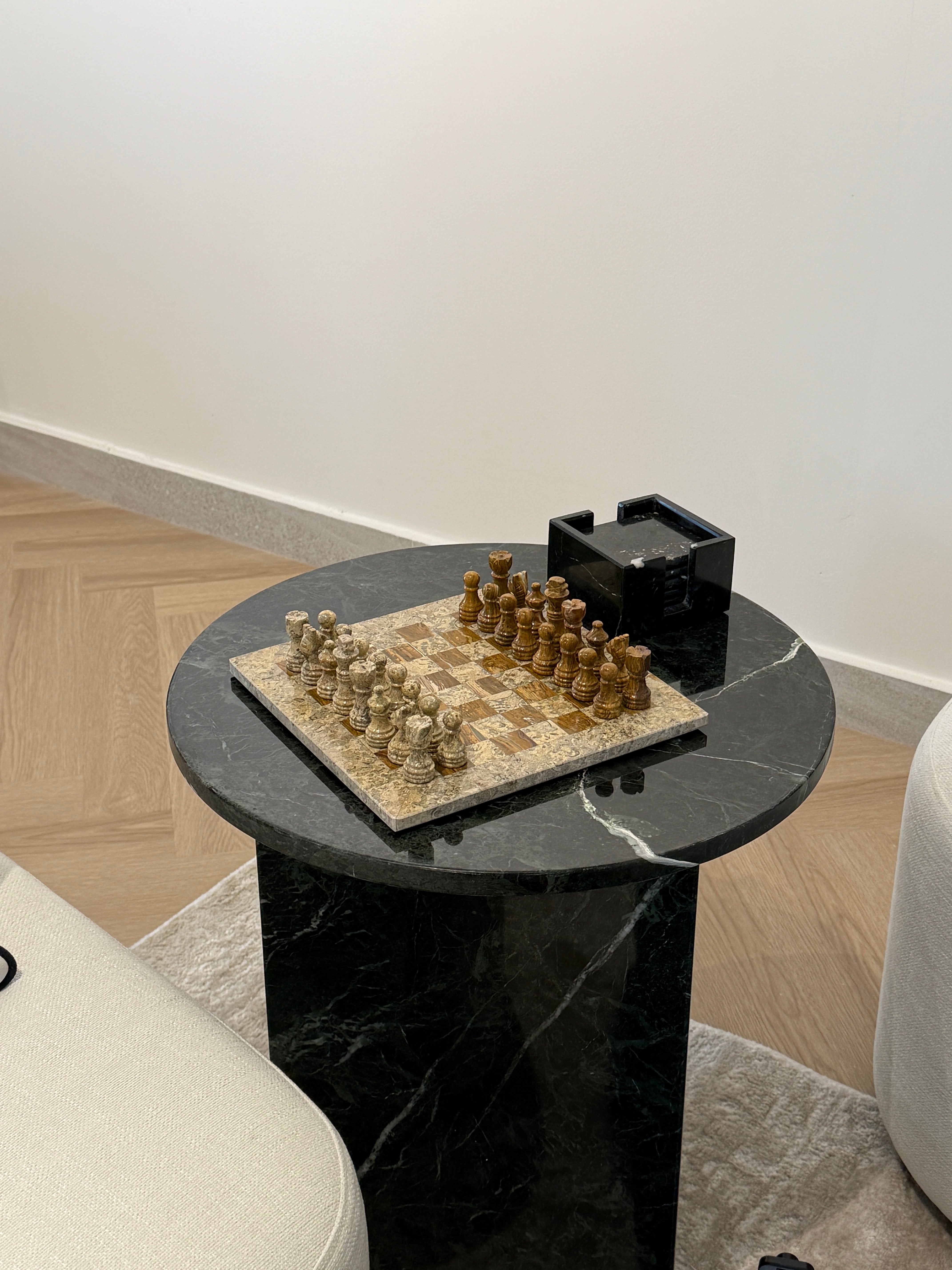 Ivy Coral & Red Rustic Marble Chessboard