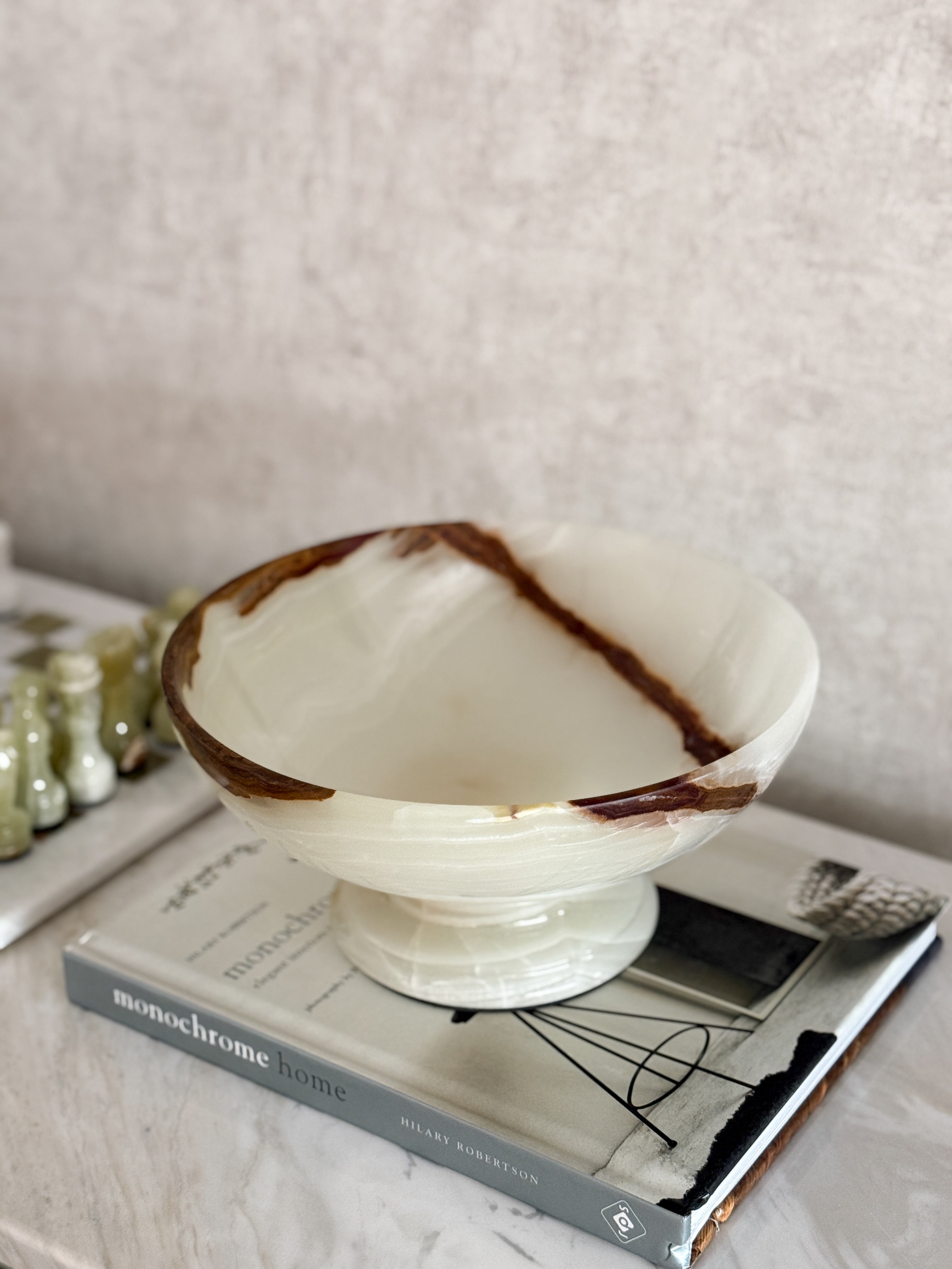 White Onyx Marble Fruit Bowl