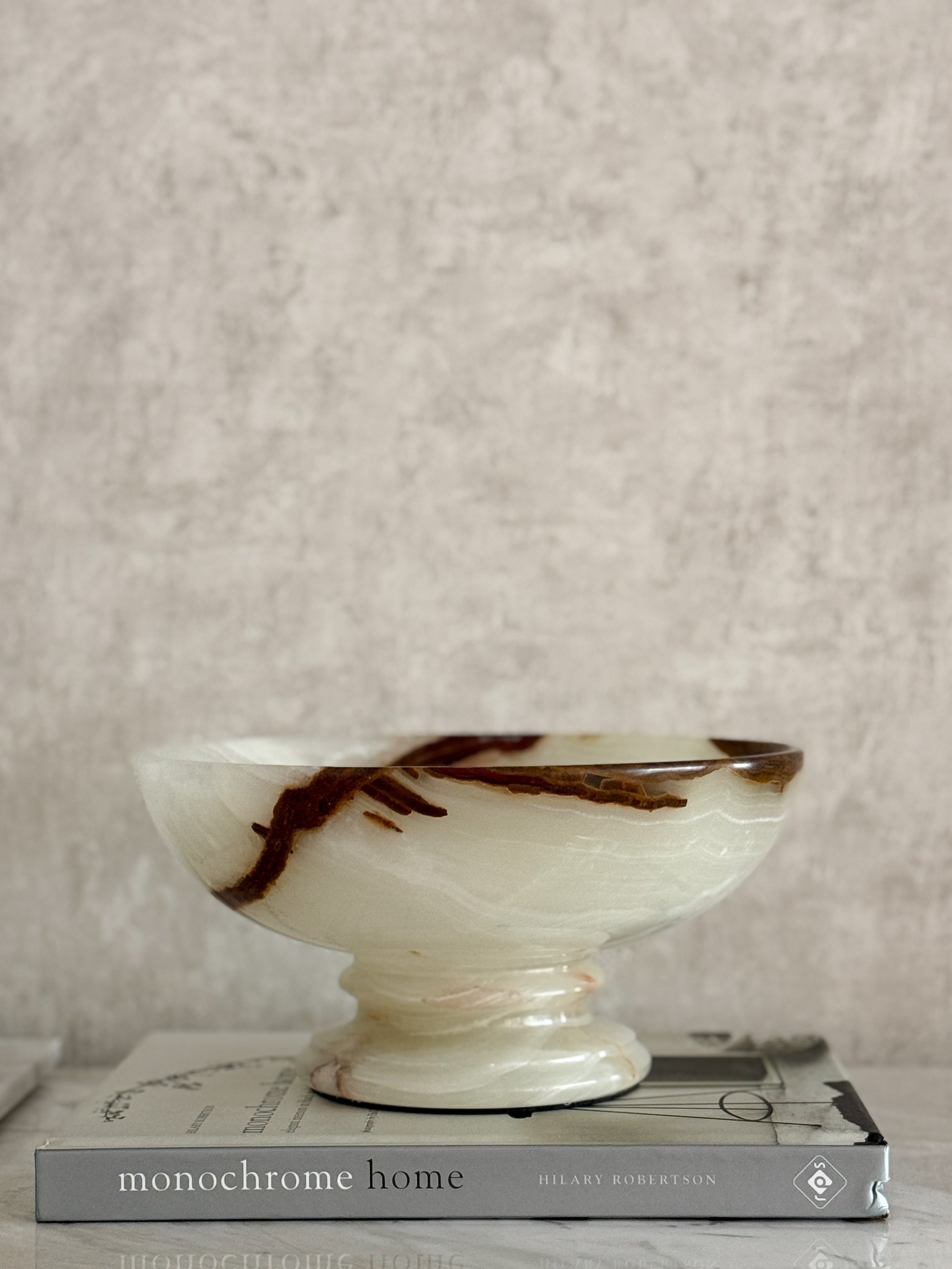 White Onyx Marble Fruit Bowl