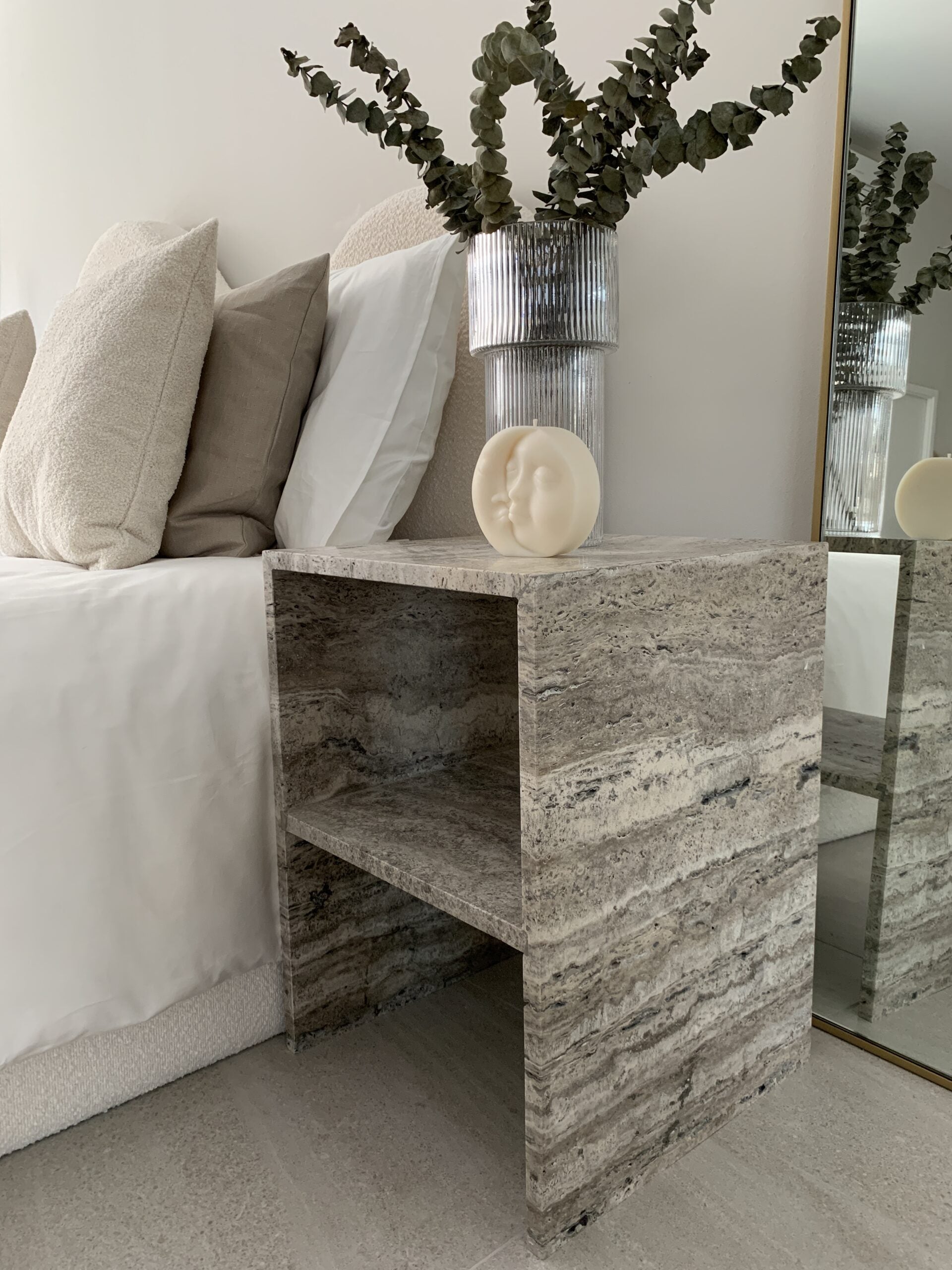 Nora Travertine Side Table