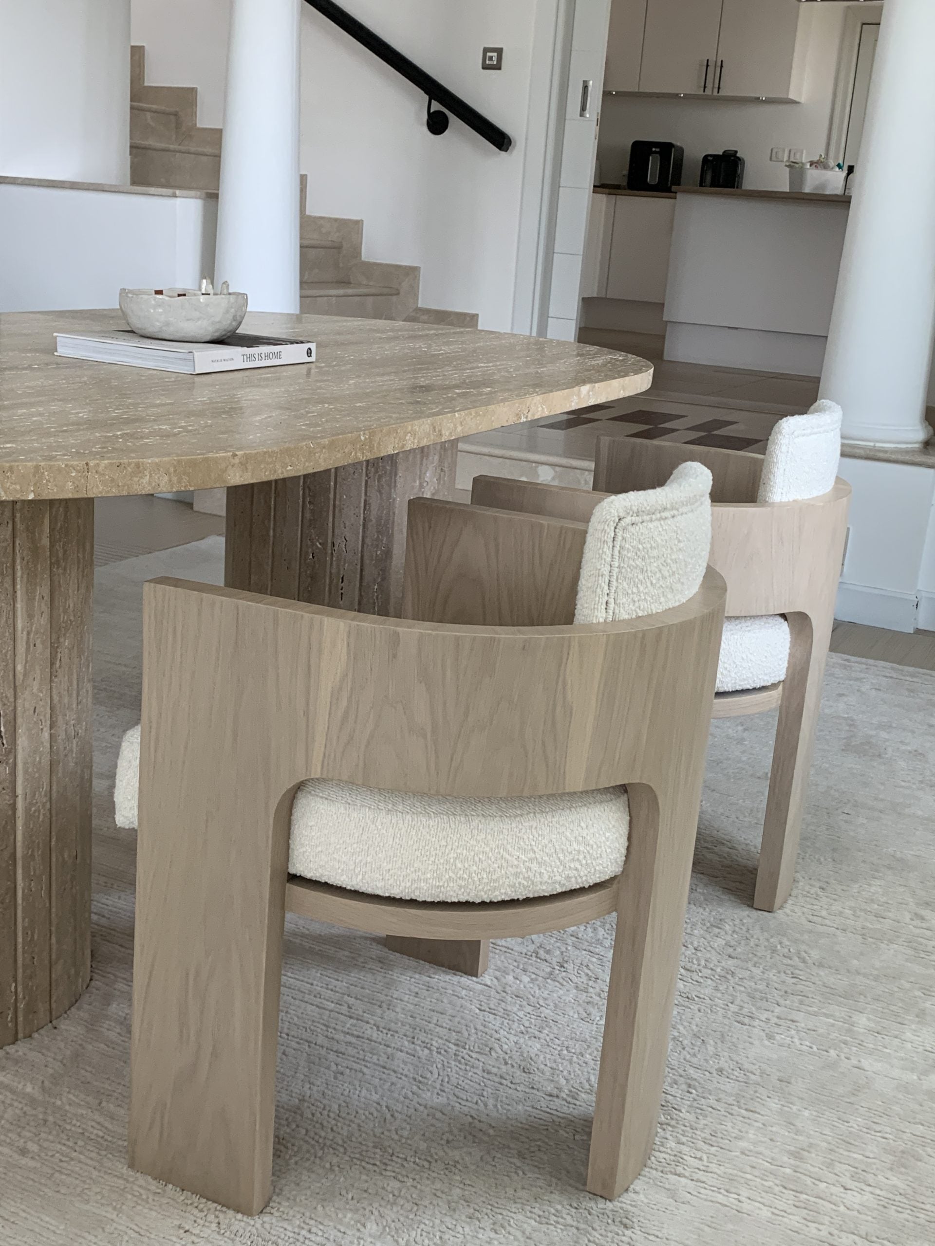 Nikita Travertine Dining Table