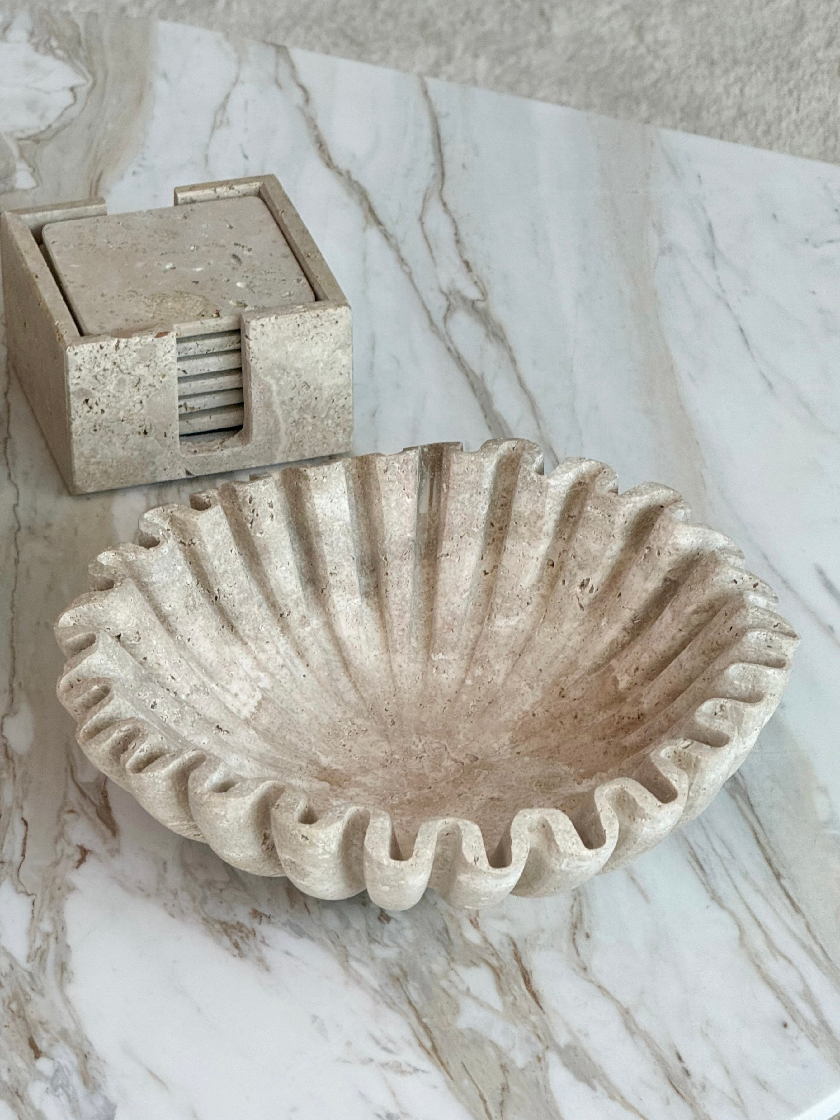 Gracie Travertine Fruit Bowl