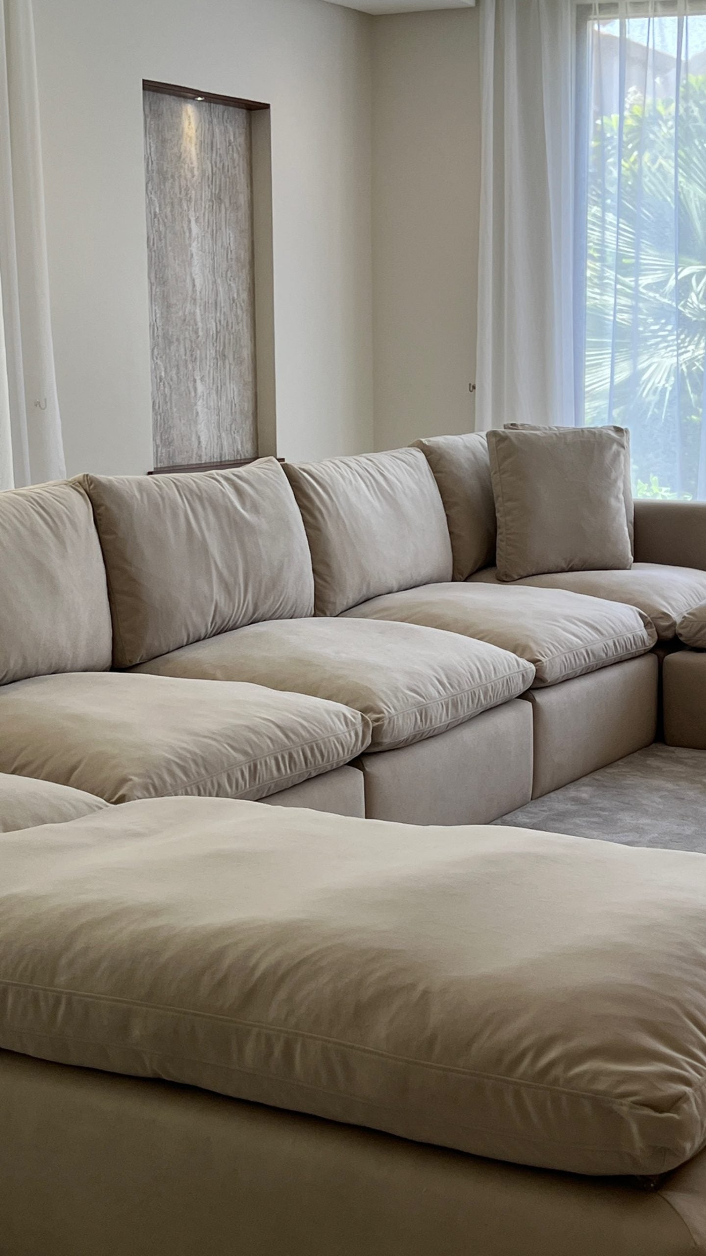 Jacob Cloud Feather Sofa With Extended Ottoman