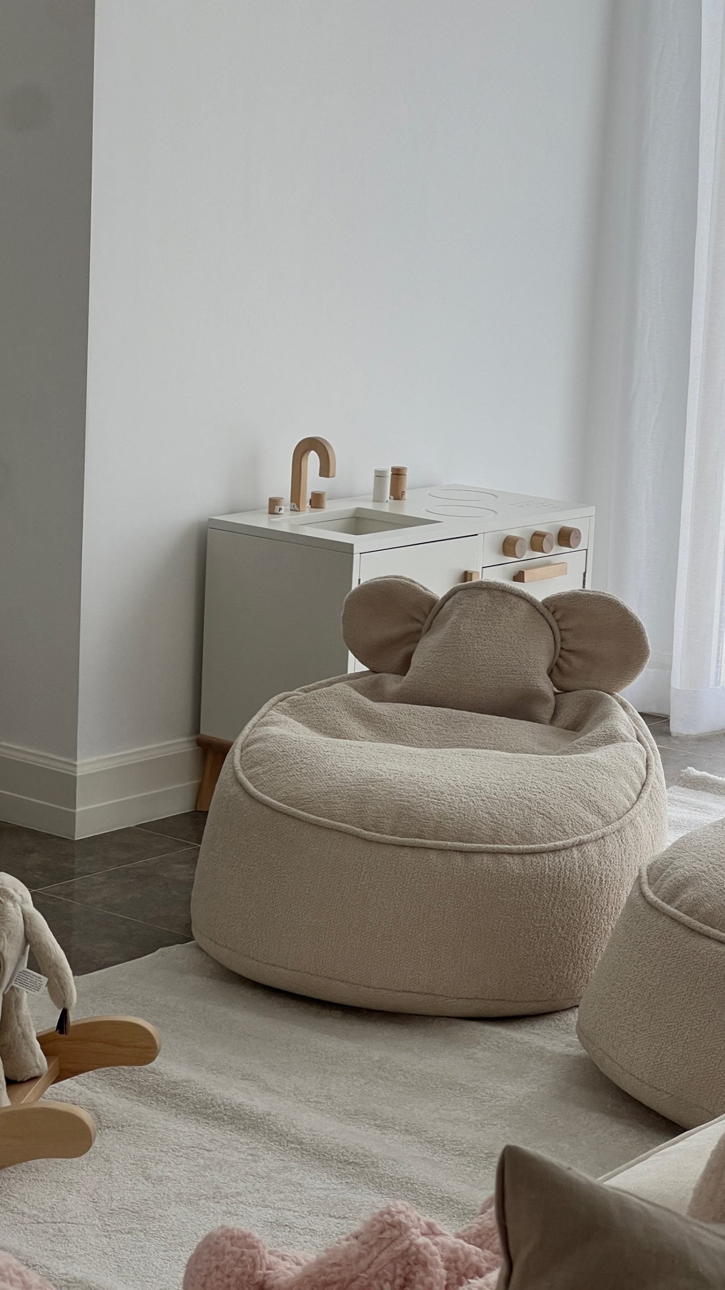 Teddy Bear Boucle Bean Bags