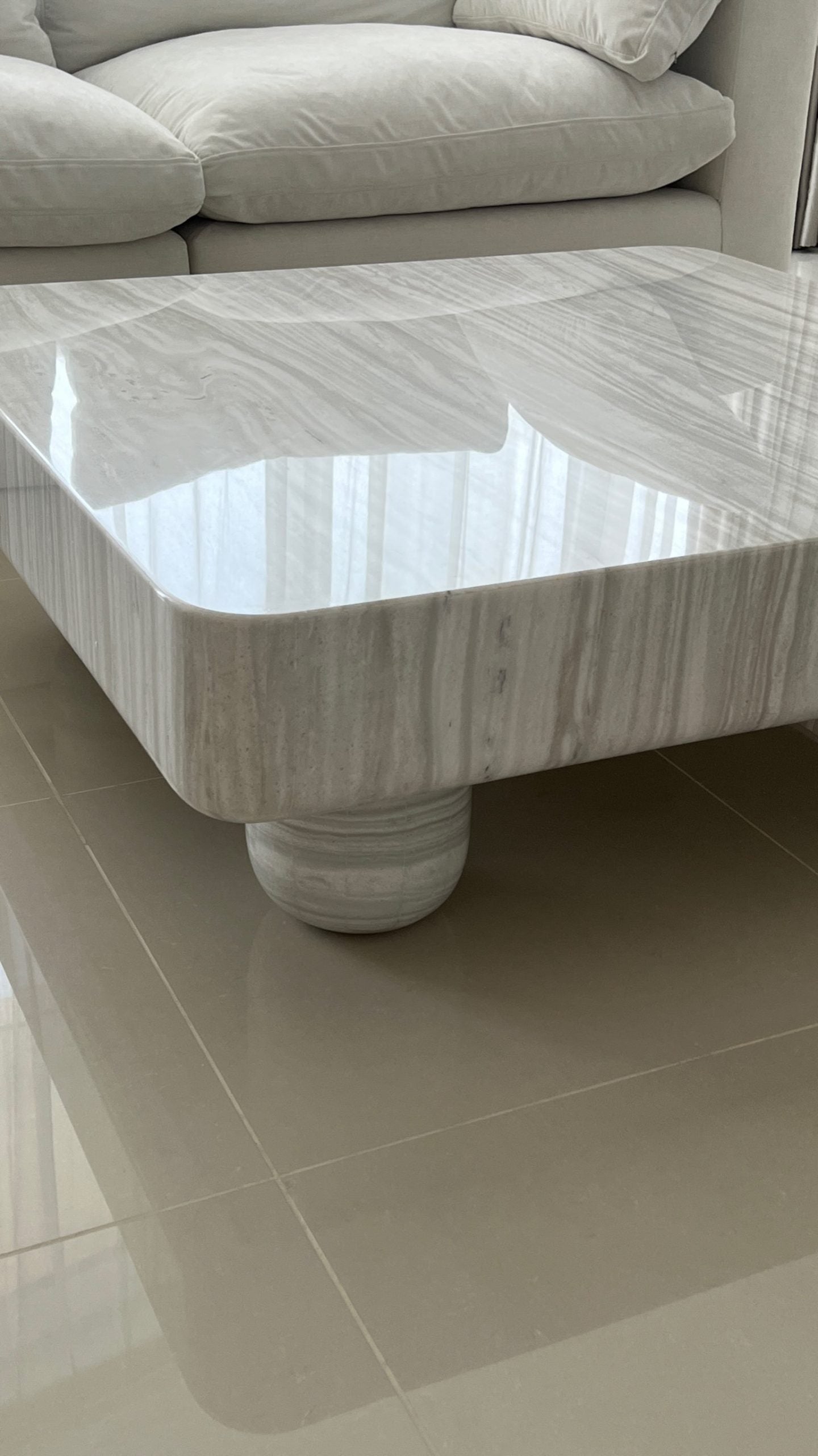 Thalia Nesto Grey Marble Coffee Table