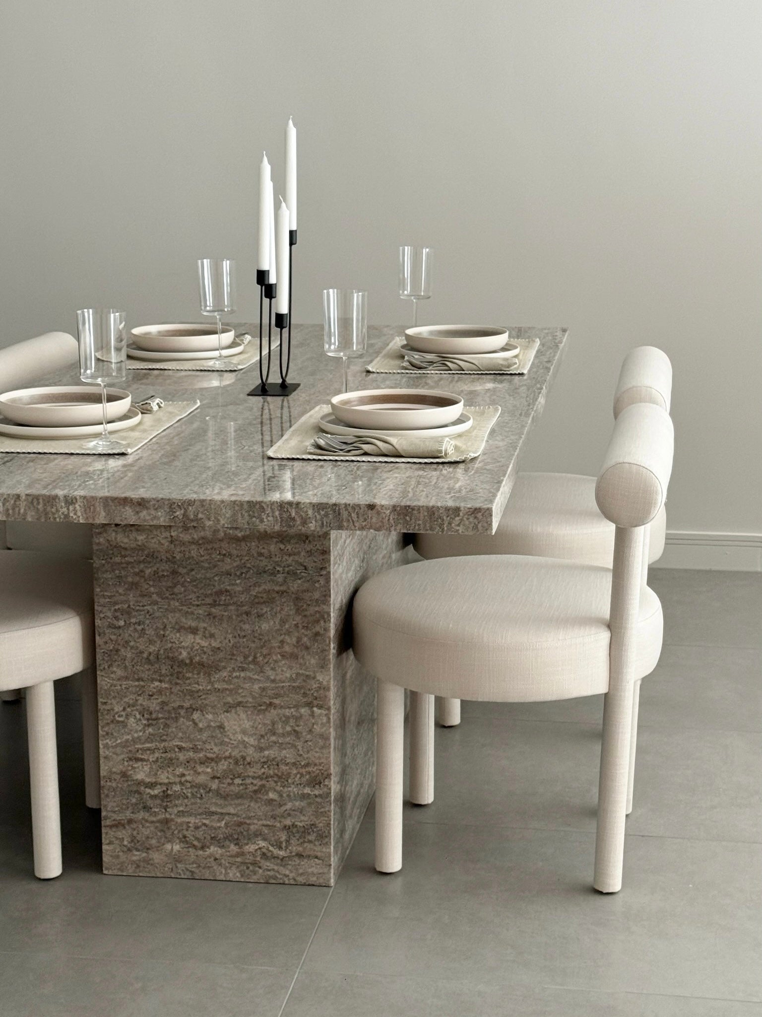 Penelope Travertine Dining Table