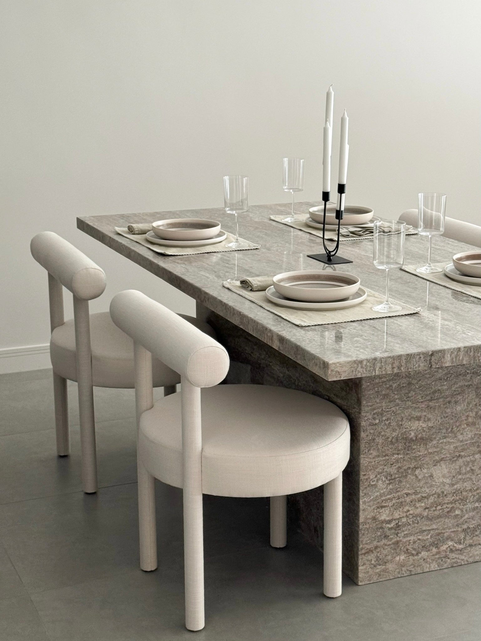 Penelope Travertine Dining Table