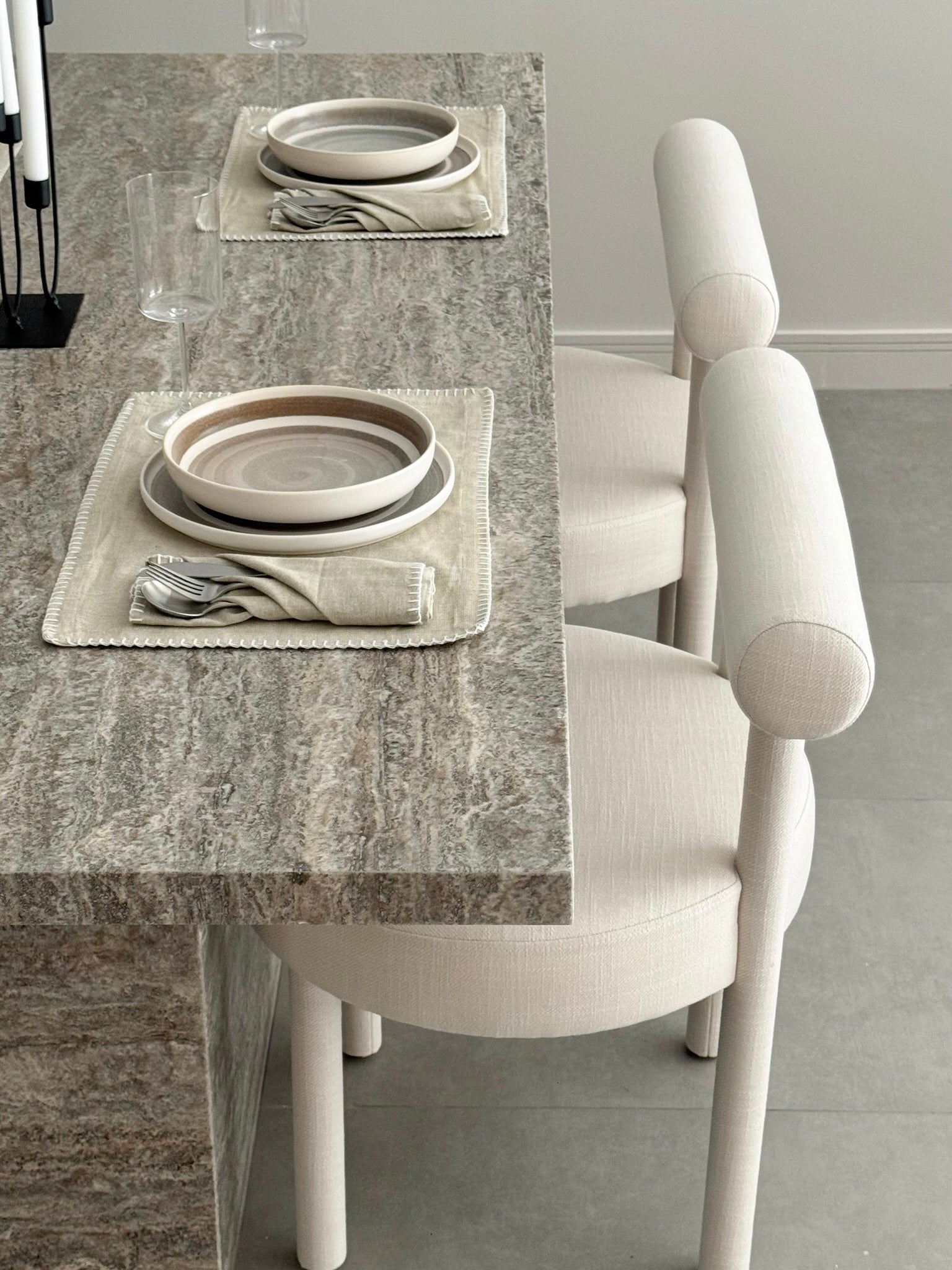 Penelope Travertine Dining Table