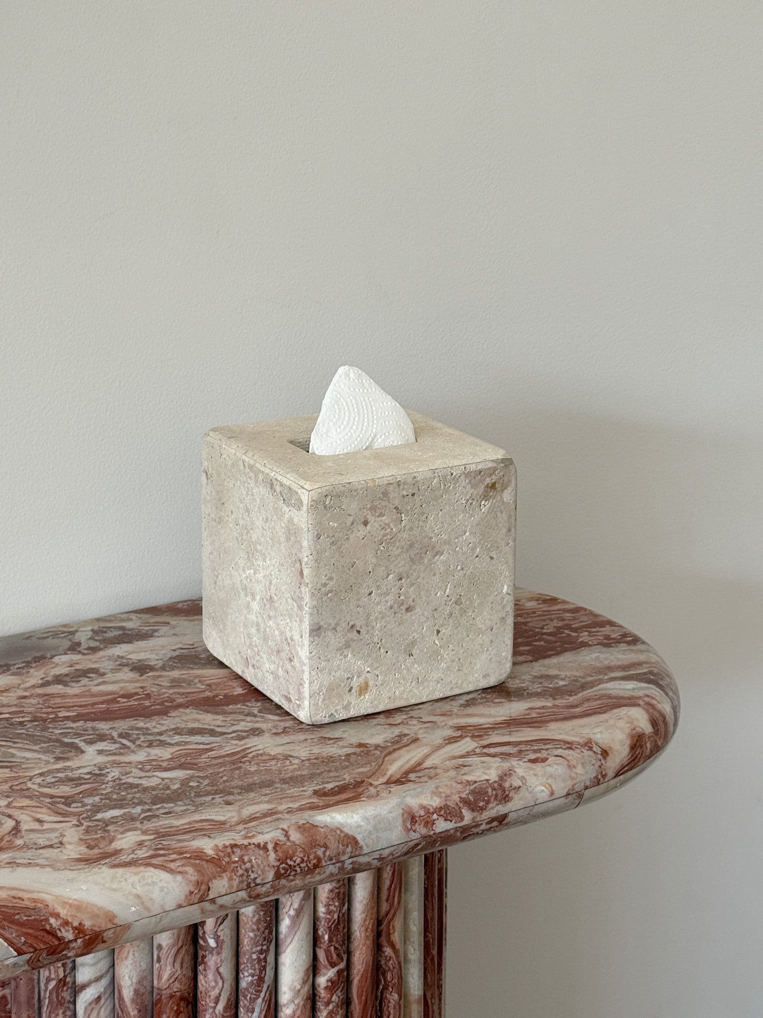 Lily Travertine Tissue Holder