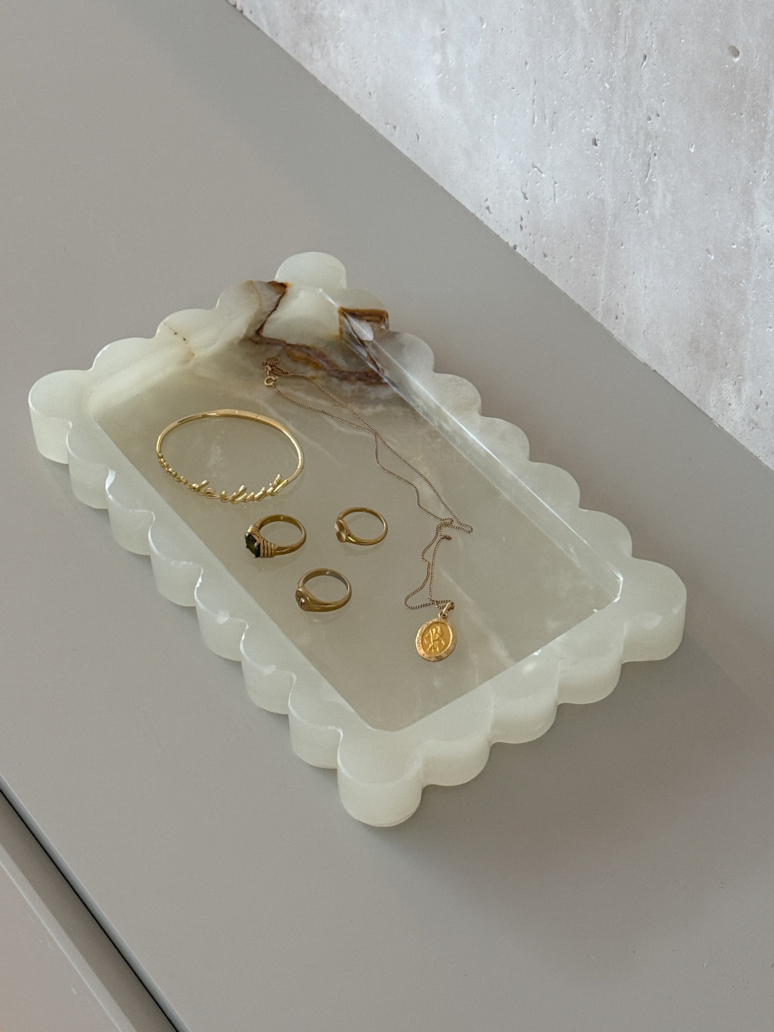 Millie Cloud Green Onyx Tray