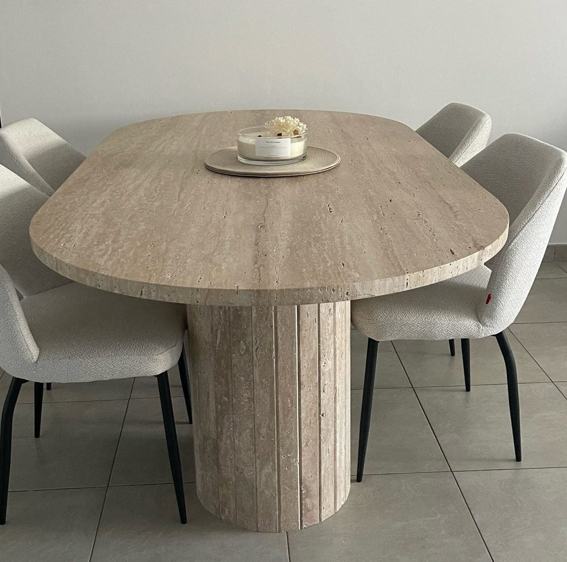 Nikita Travertine Dining Table