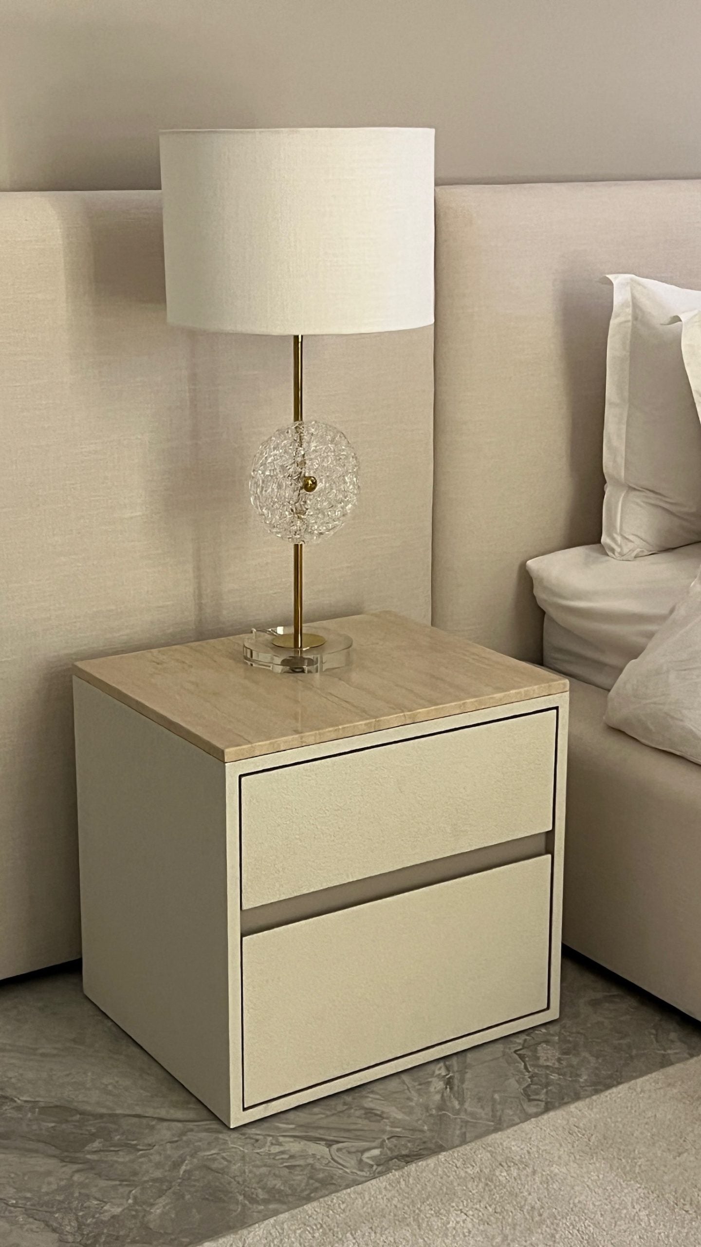 Alexa Travertine Side Table