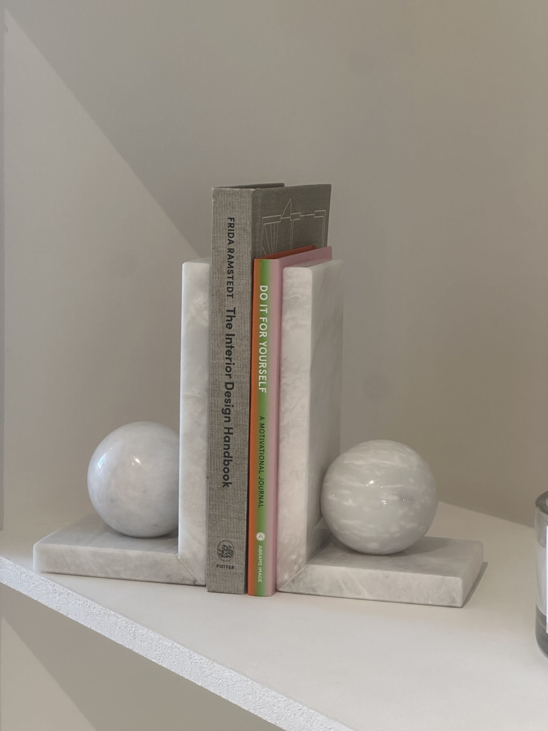 Angelica White Marble Bookends