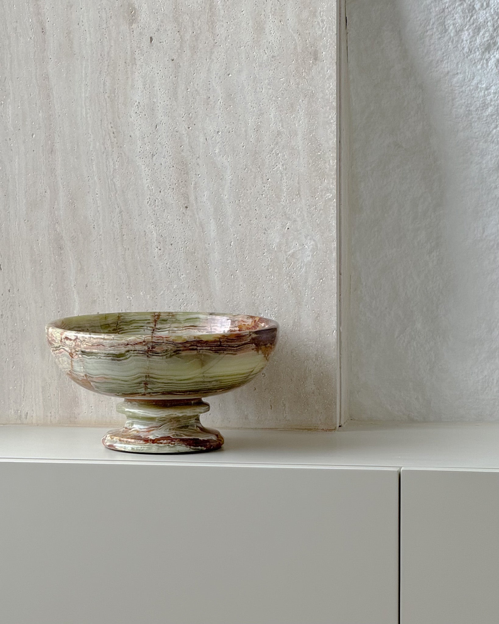 Lou Jade Green Onyx Fruit Bowl