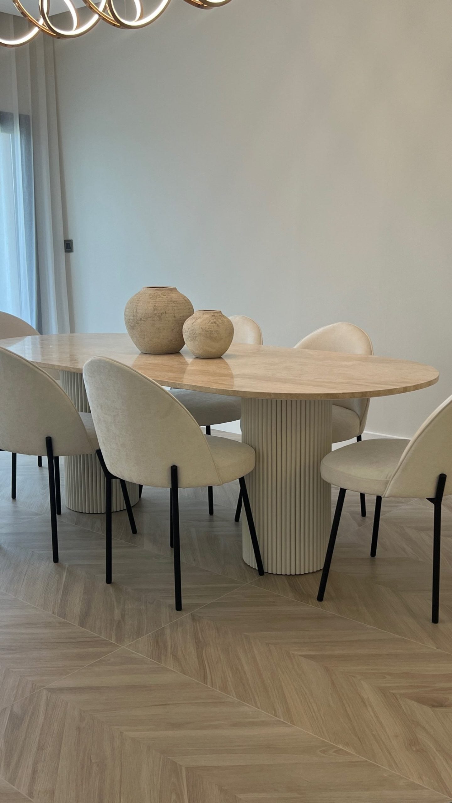 Raya Travertine Dining Table