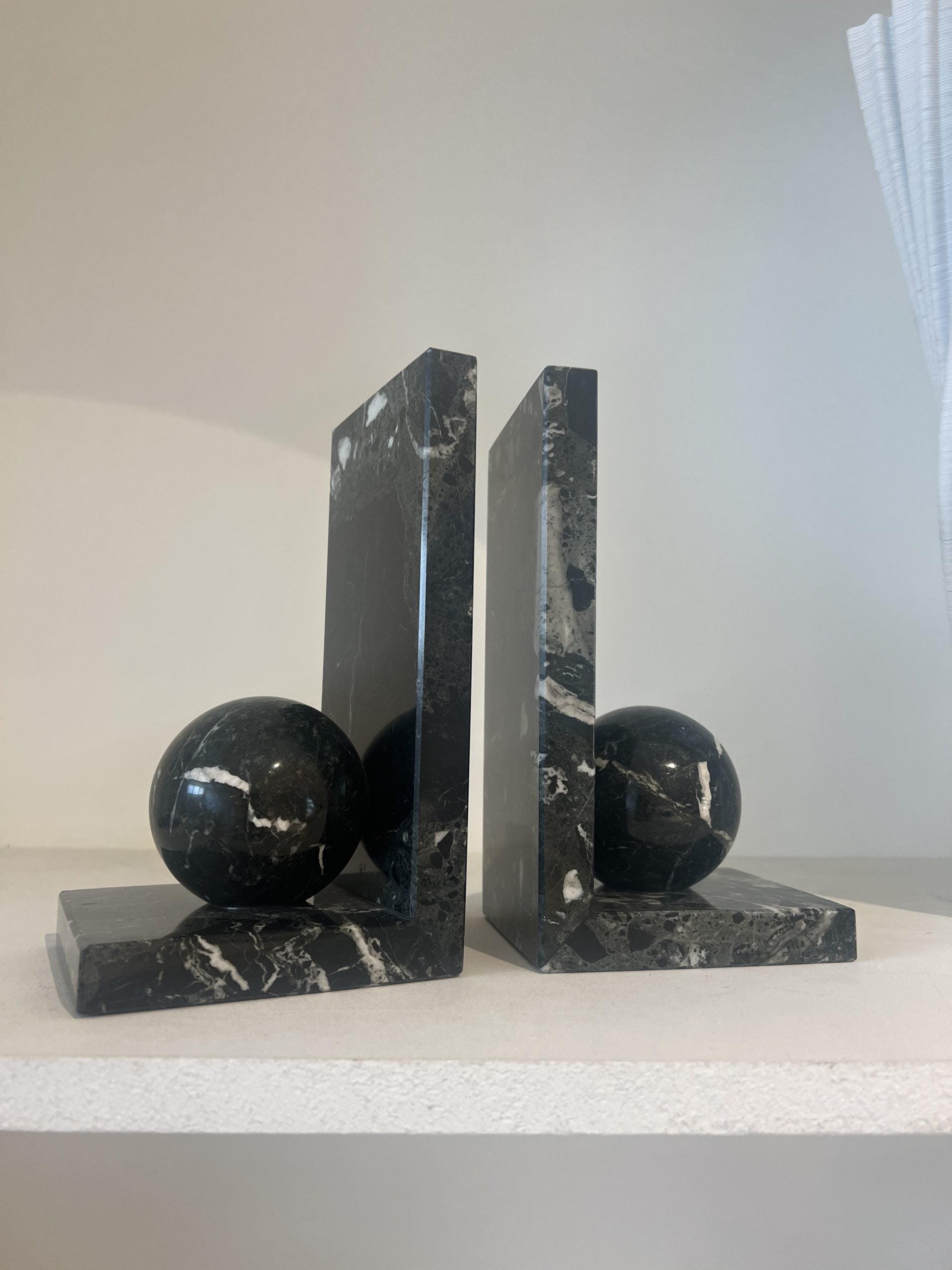 Victor Black Marble Bookends