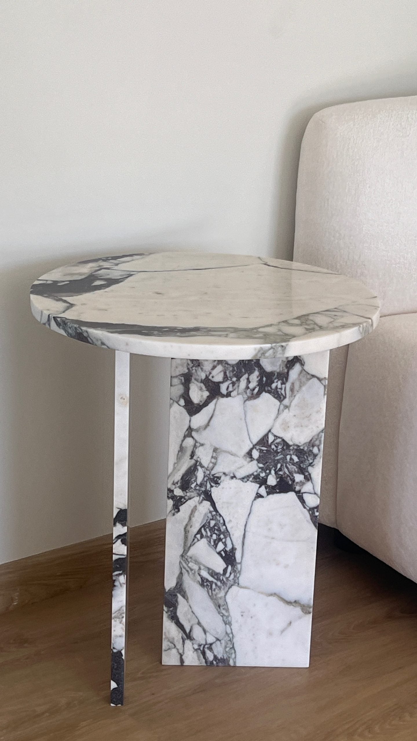 Hailey Calacatta Viola Marble Side Table