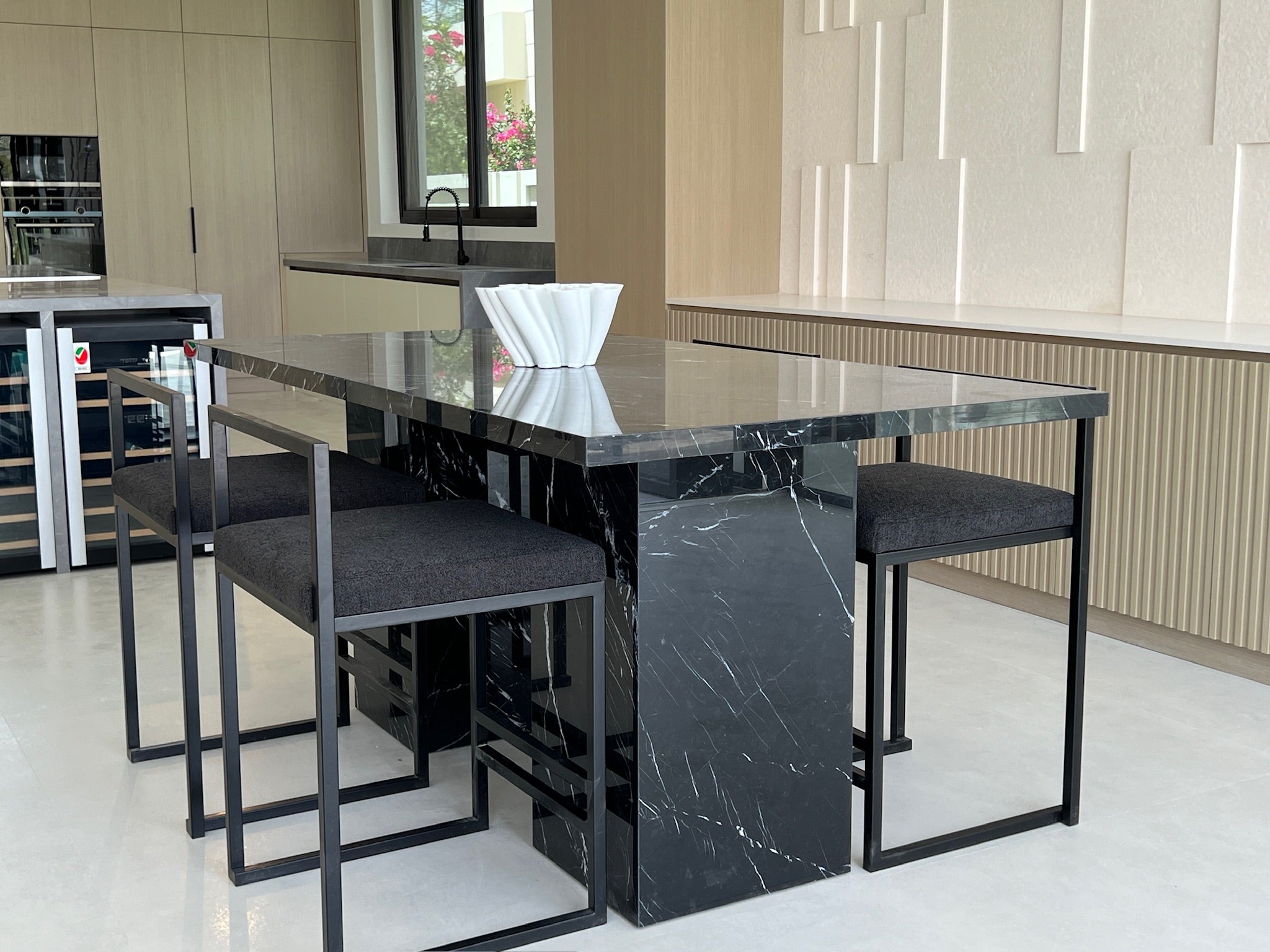 Dakota Black Marquina Marble Dining Table