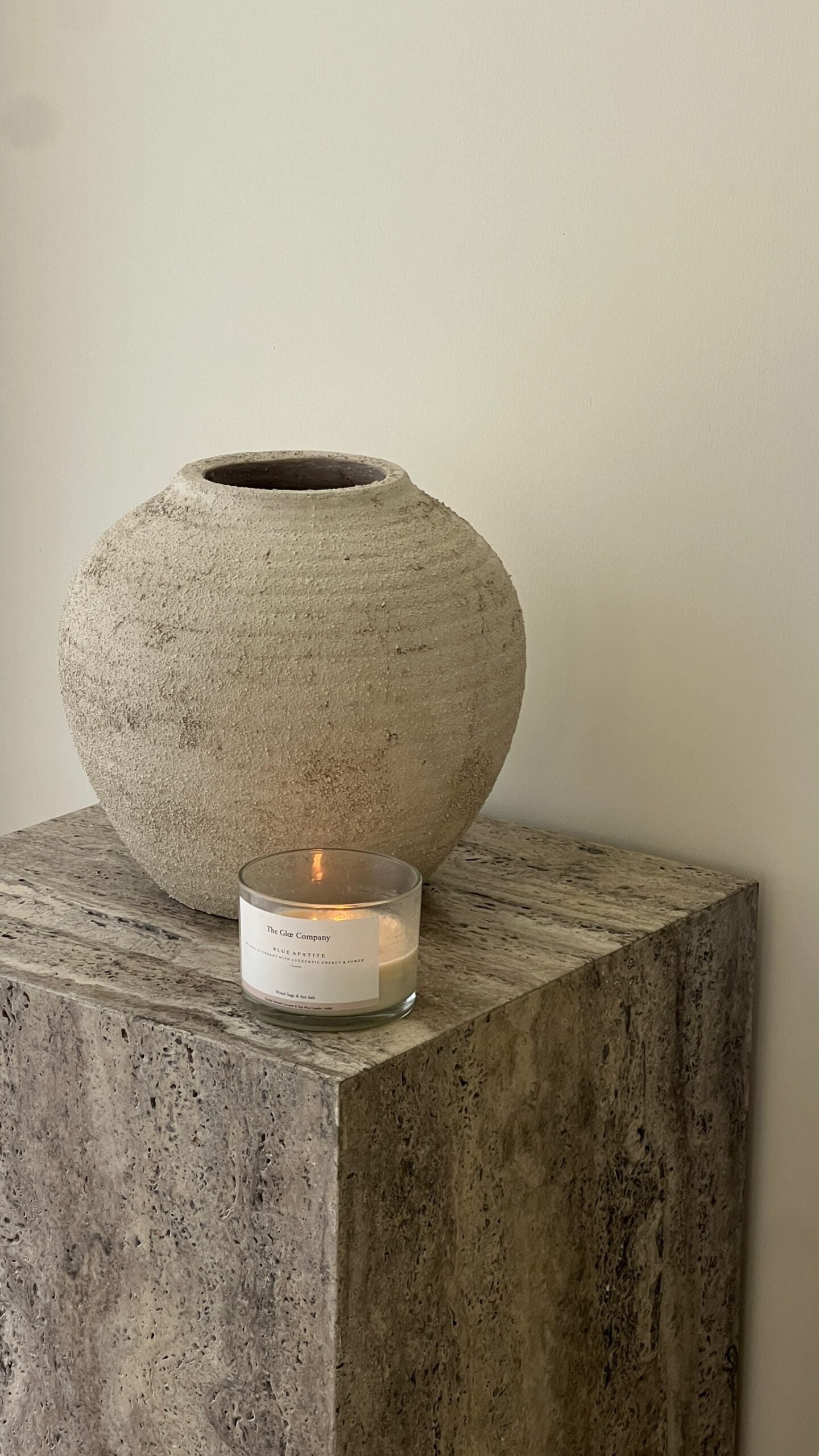 Sloan Grey Travertine Side Table