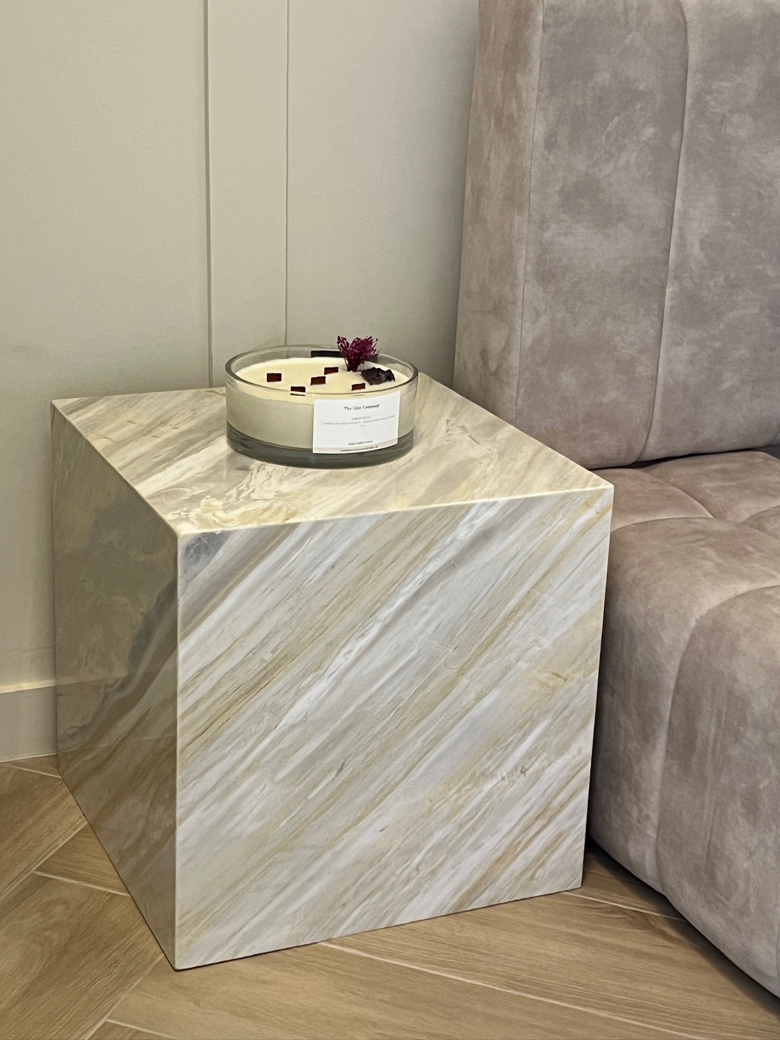 Aurea Ajax Gold Marble Side Table