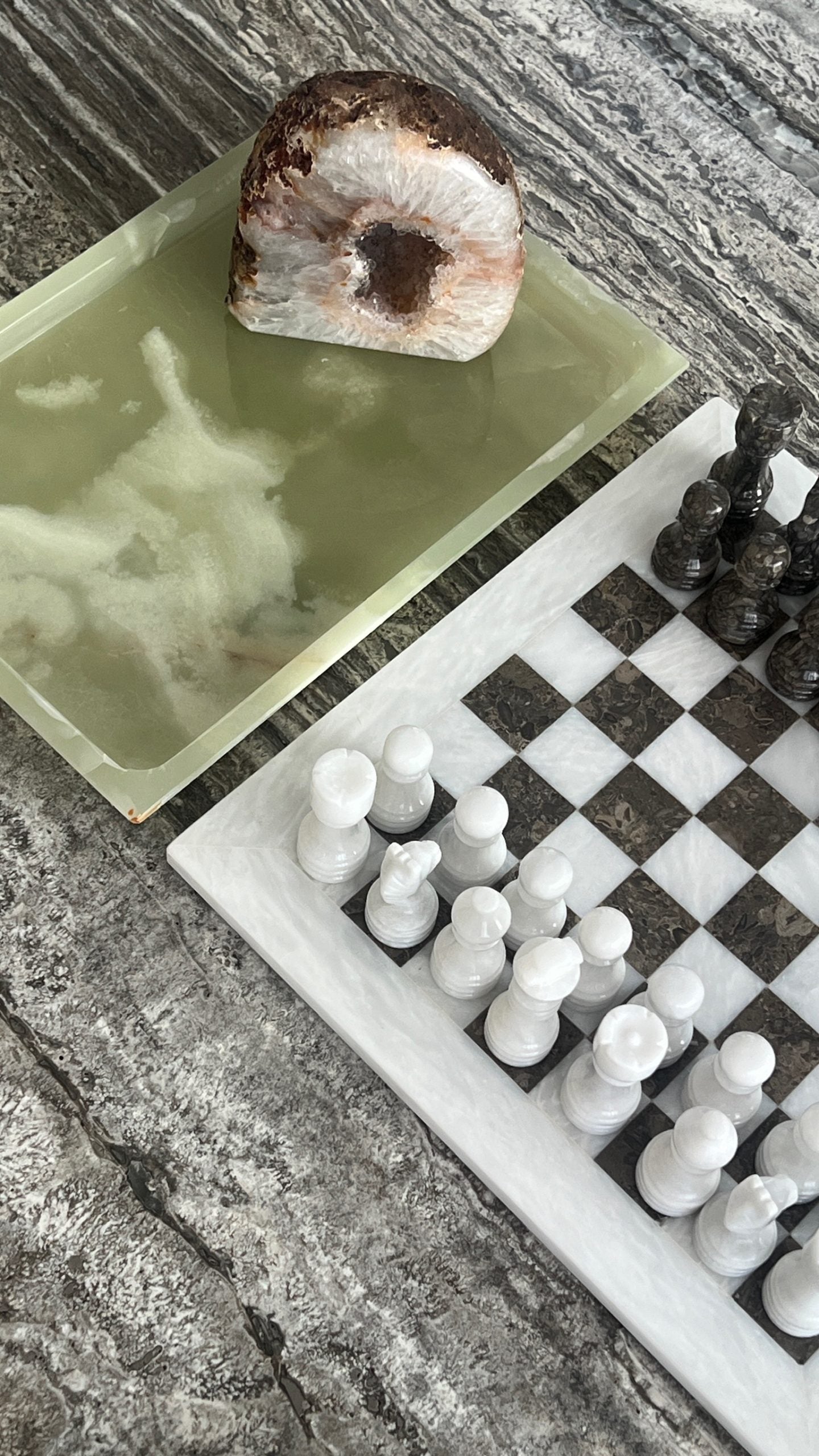 Jade Rectangle Green Onyx Tray