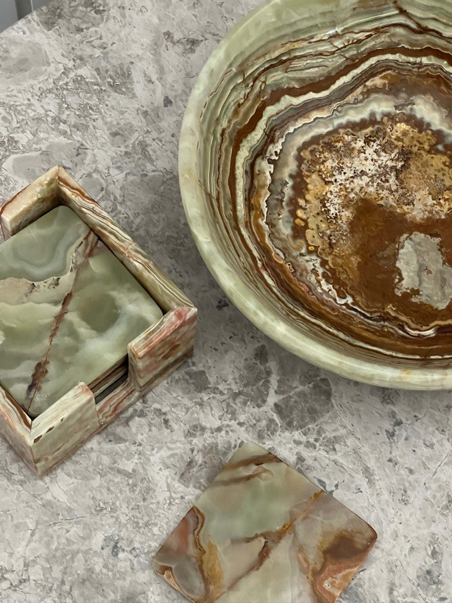 Jade Green Onyx Fruit Bowl