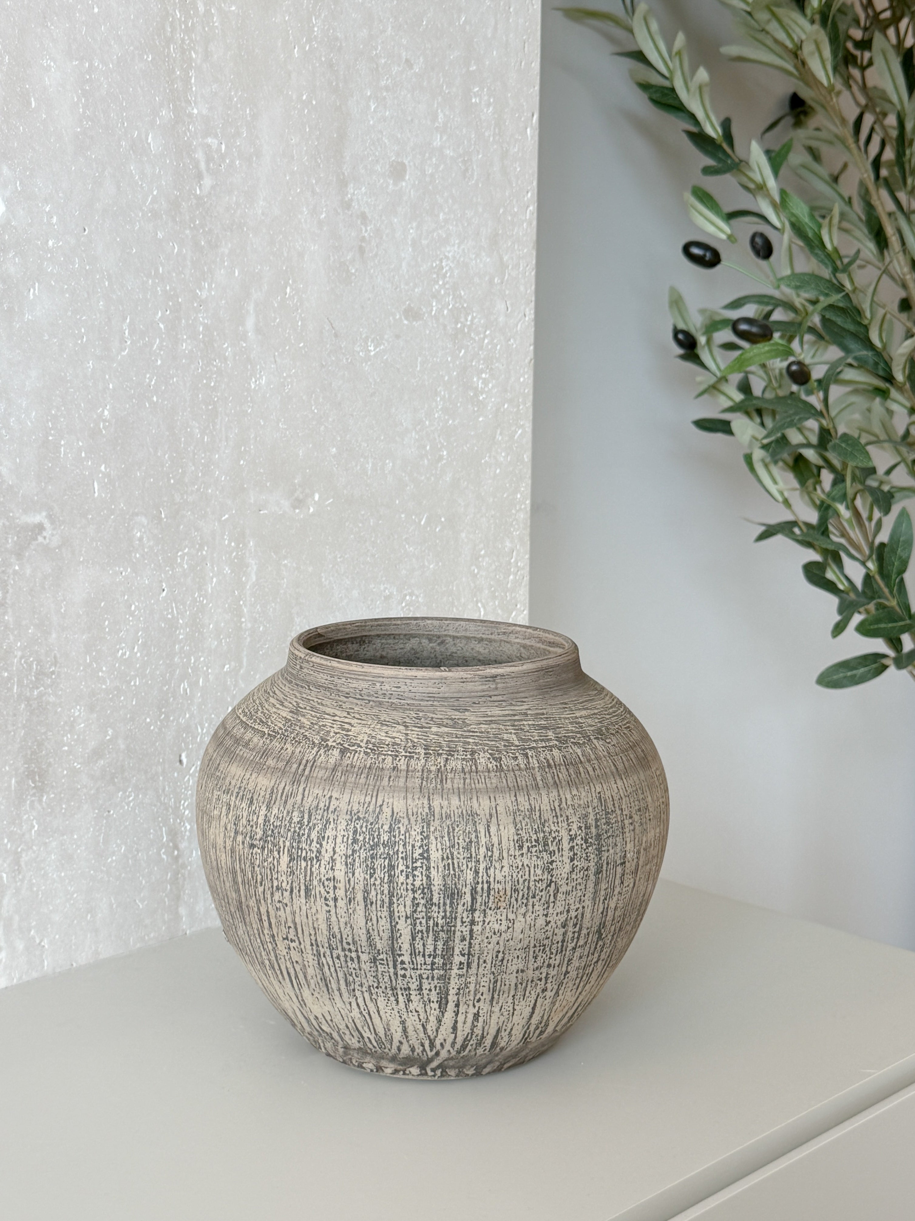 Elara Textured Clay Vase